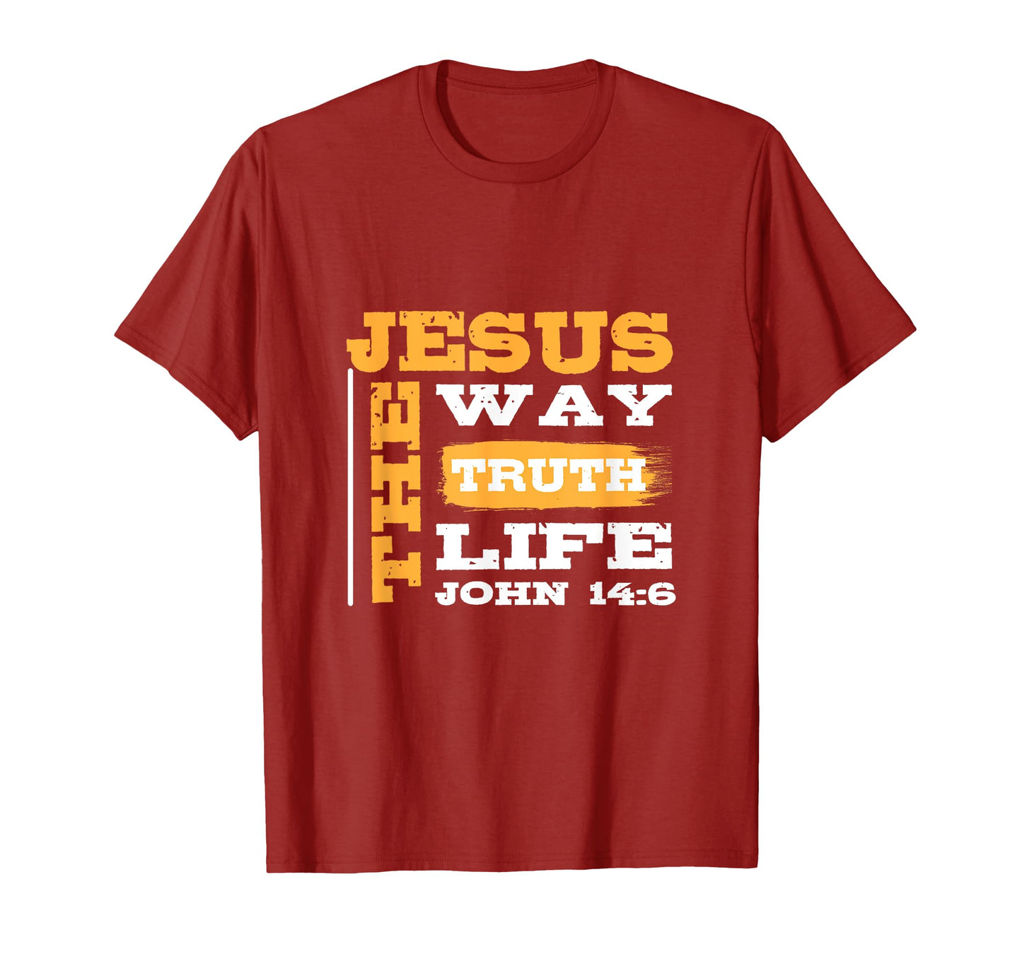 John 14:6 Jesus Way Truth Life Christian Cross Patriotic T-Shirt