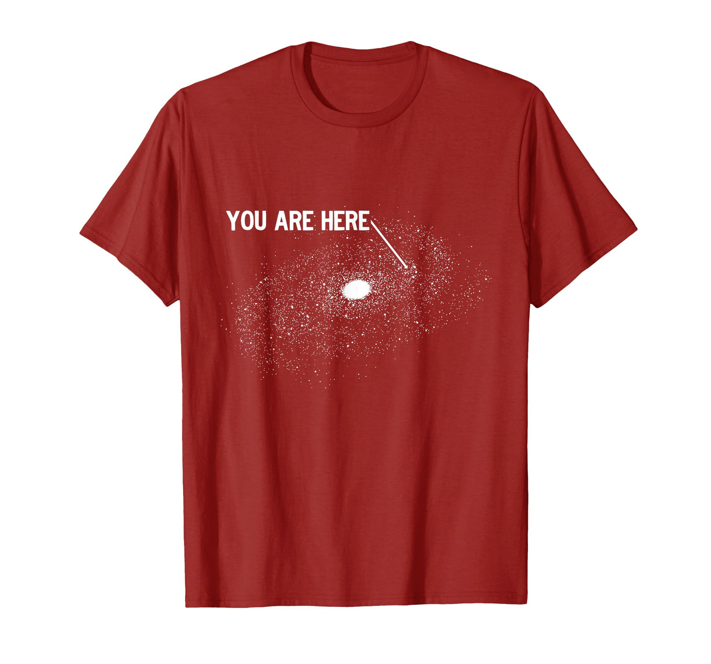 You Are Here Milky Way Galaxy Arrow Pointing at Earth T-Shirt