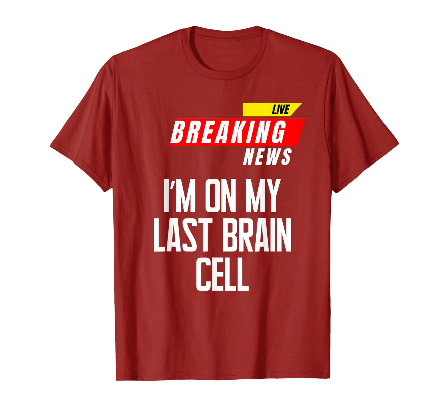 I’m on My Last Brain Cell Funny Saying Sarcasm Breaking News T-Shirt