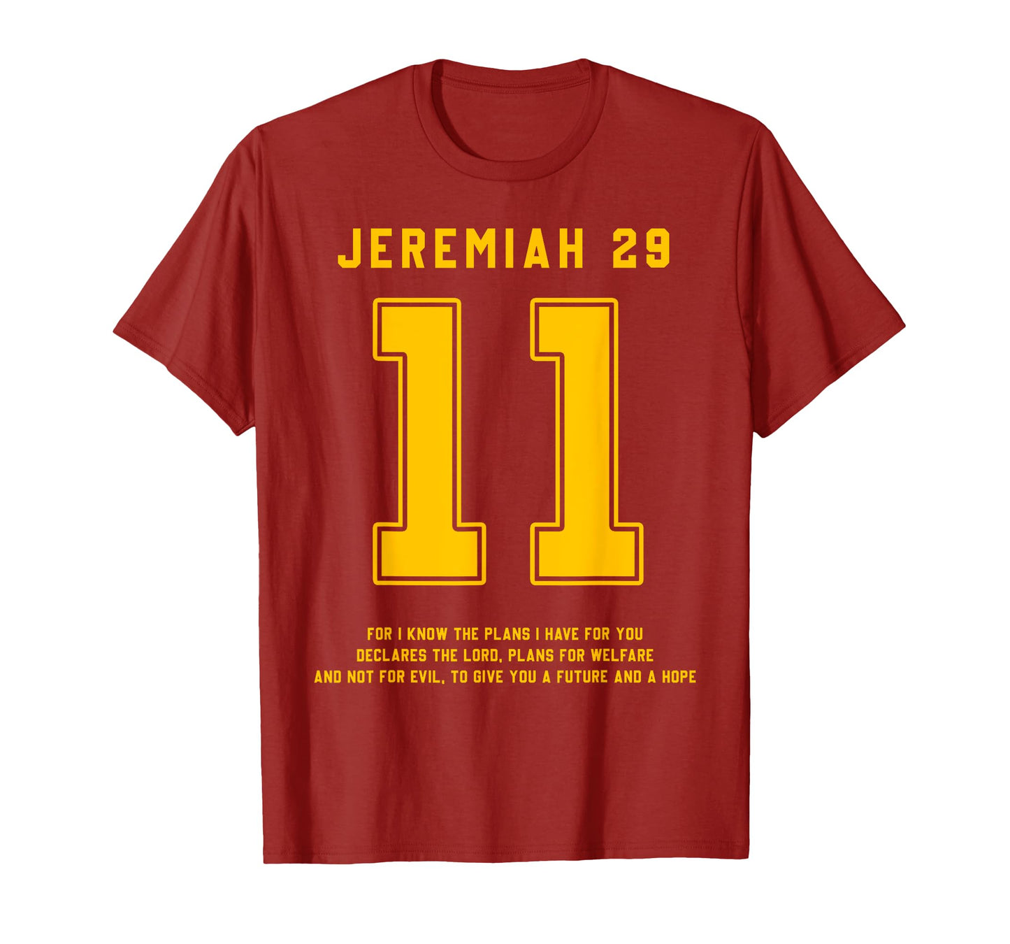 Jeremiah 29:11 Bible Verse Team Sports Jersey Christian T-Shirt