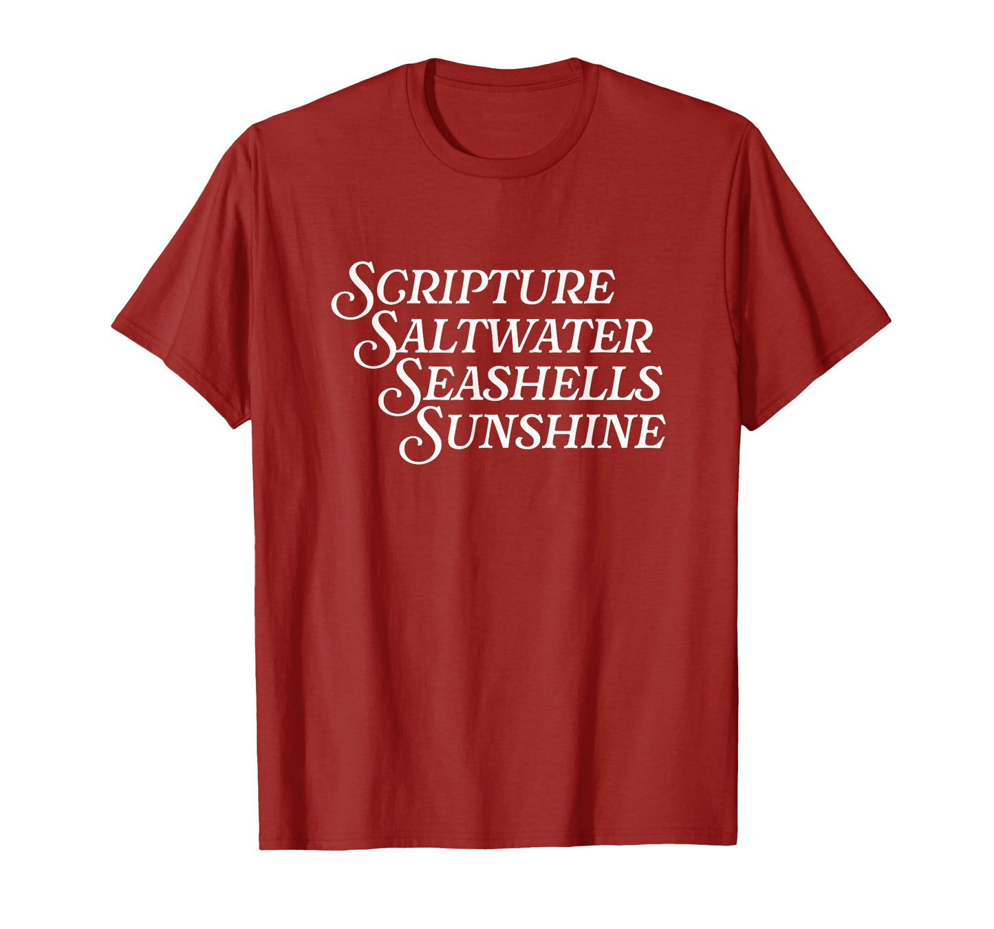 Scripture Saltwater Seashells Sunshine God Christian Retreat T-Shirt