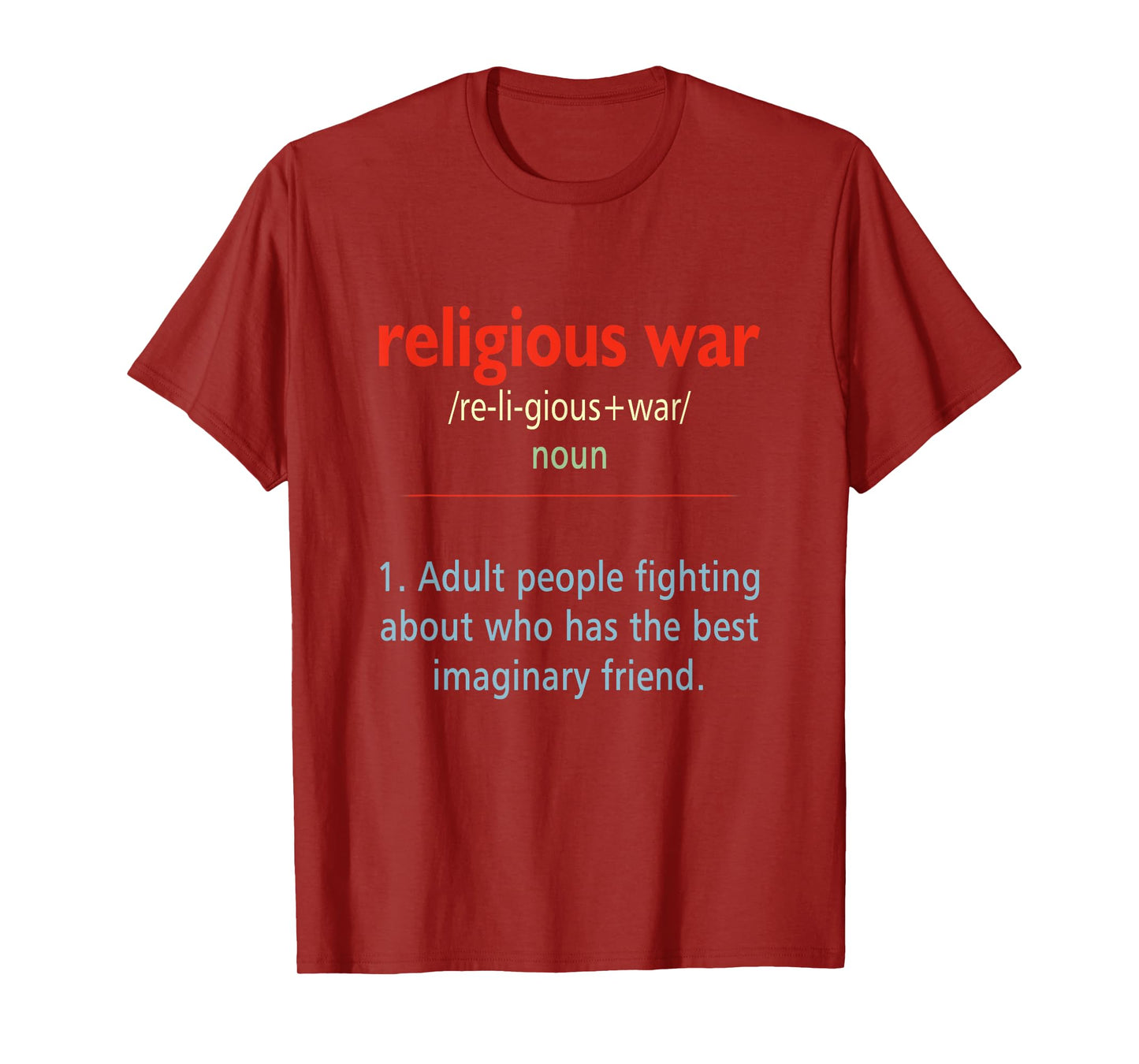 Religious War Dictionary Definition Best Imaginary Friend T-Shirt - Religious War Dictionary Definition Best Imaginary - Unisex-Adults - Black - Small - Short Sleeve - T-Shirt