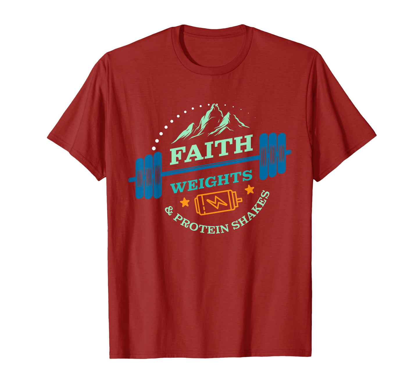 Christian Gym for Faith Weights and Protein Shakes T-Shirt