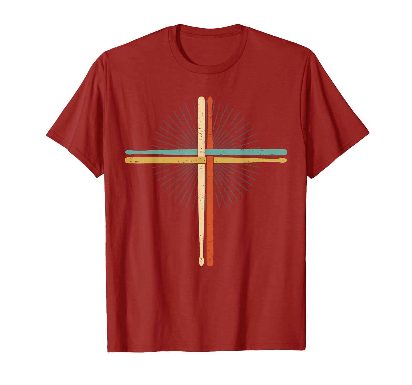 Drummer Drumming Drums Percussion I Faith Jesus Crucifix T-Shirt