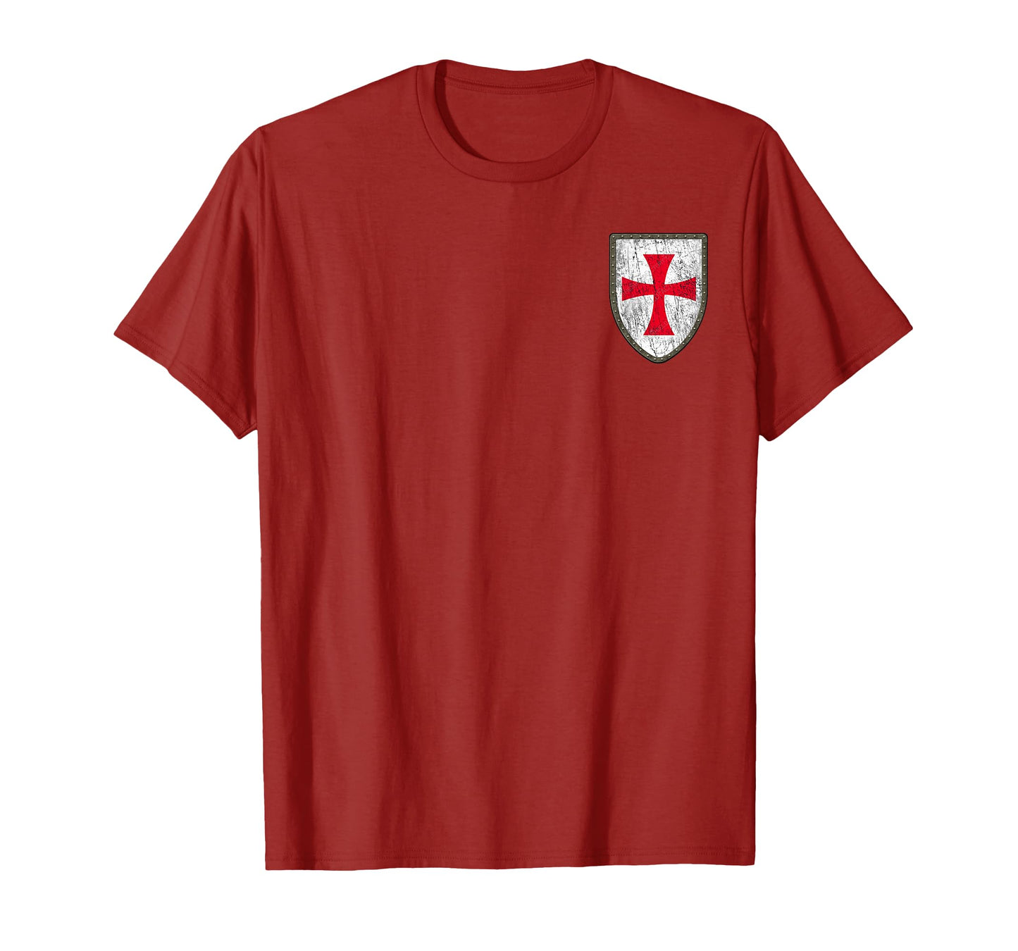 Knights Templar Shield Cross Crusades Side Print T-Shirt