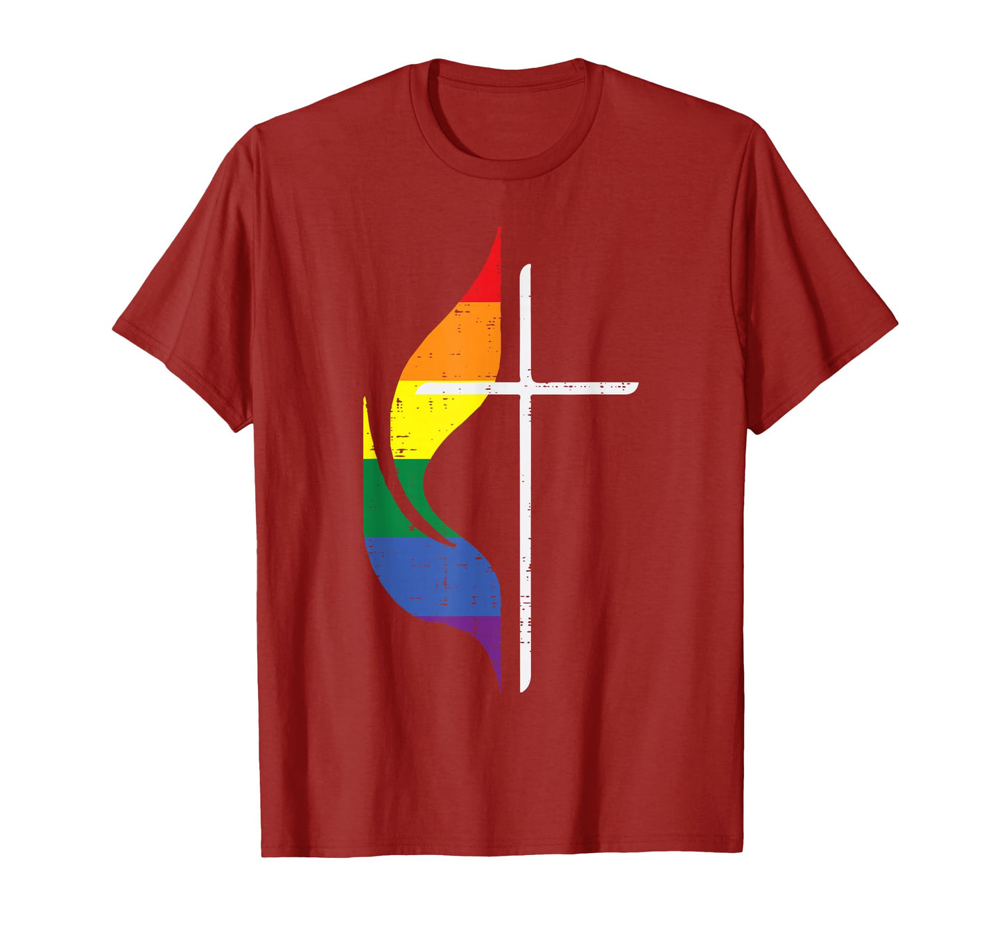 Gay Pride Month Cross Christian LGBTQ Ally Rainbow Men Women T-Shirt