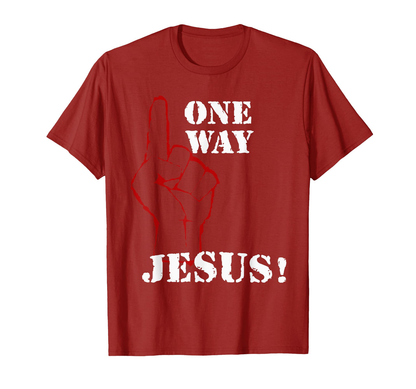 One Way Jesus People Christian Revolution Finger Up Retro T-Shirt