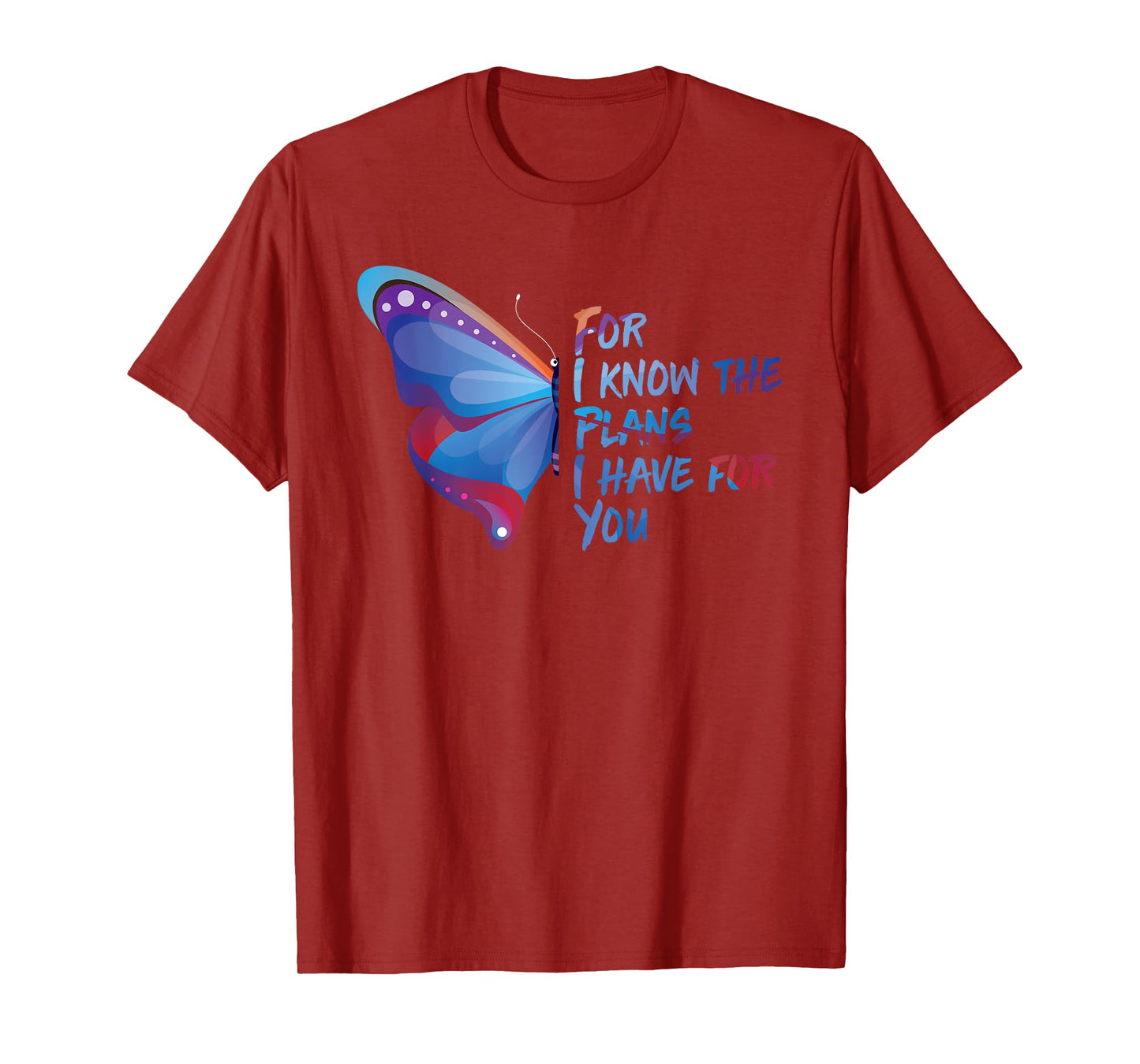 Bible Verse Quote Butterfly Motivational Christian Gifts T-Shirt