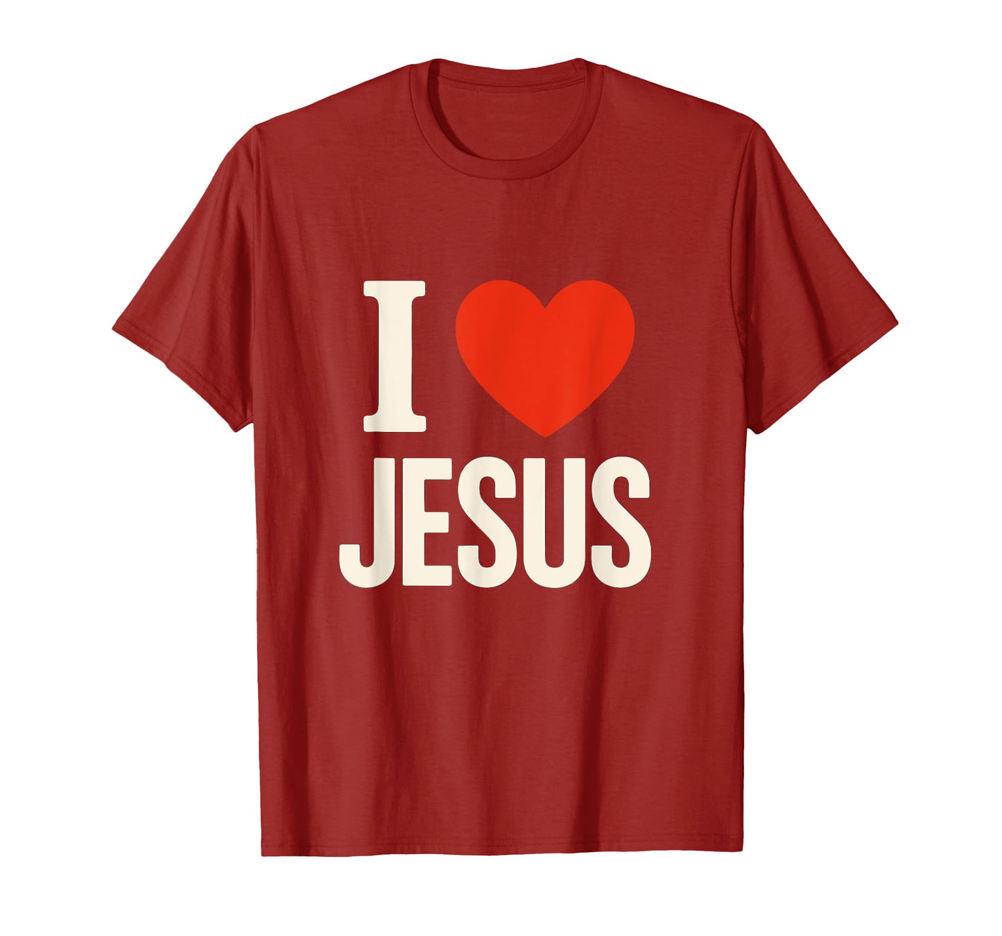 I Love Jesus Heart Faith Christian Religious Apparel T-Shirt