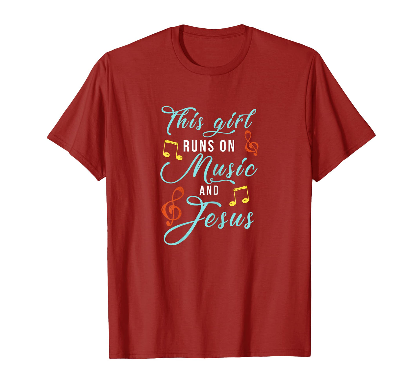 Jesus & Music Christian T-Shirt - Musical Theme Girl Design T-Shirt