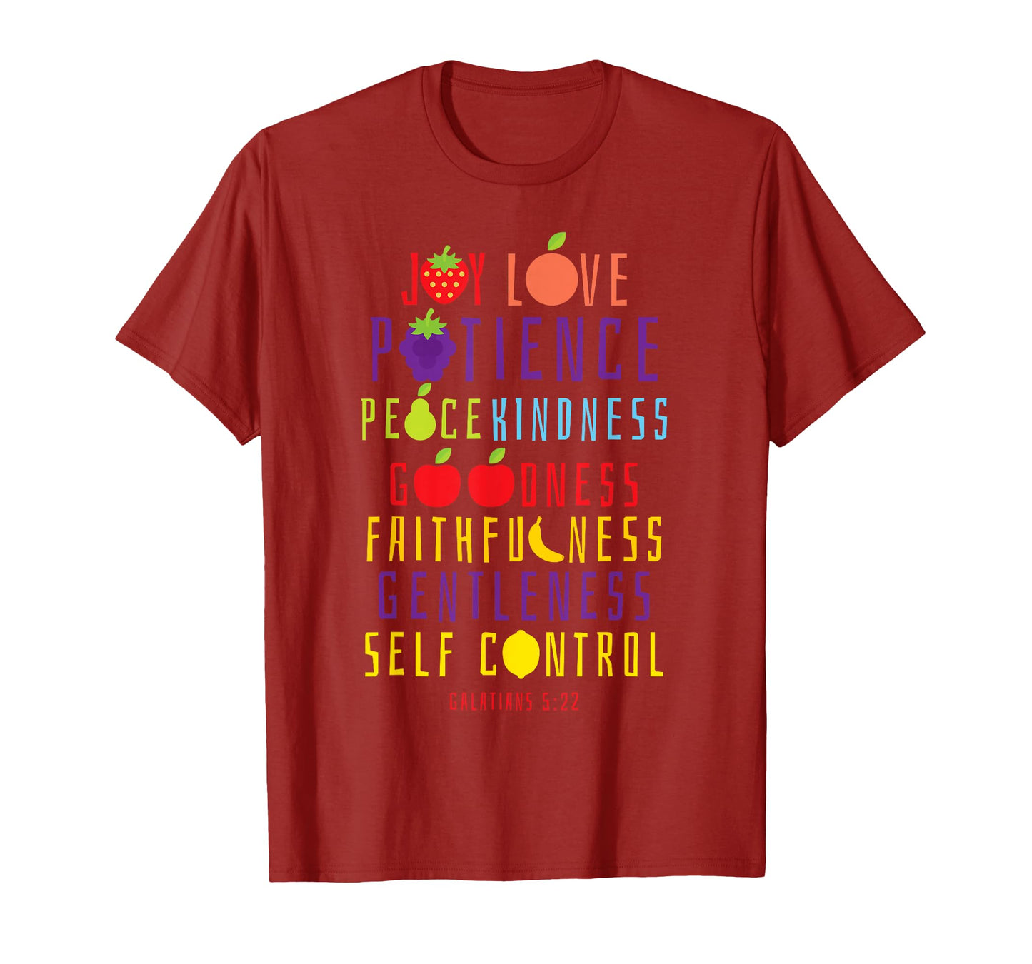 Christian Bible Verse Fruit Of The Spirit Galatians 5:22 T-Shirt