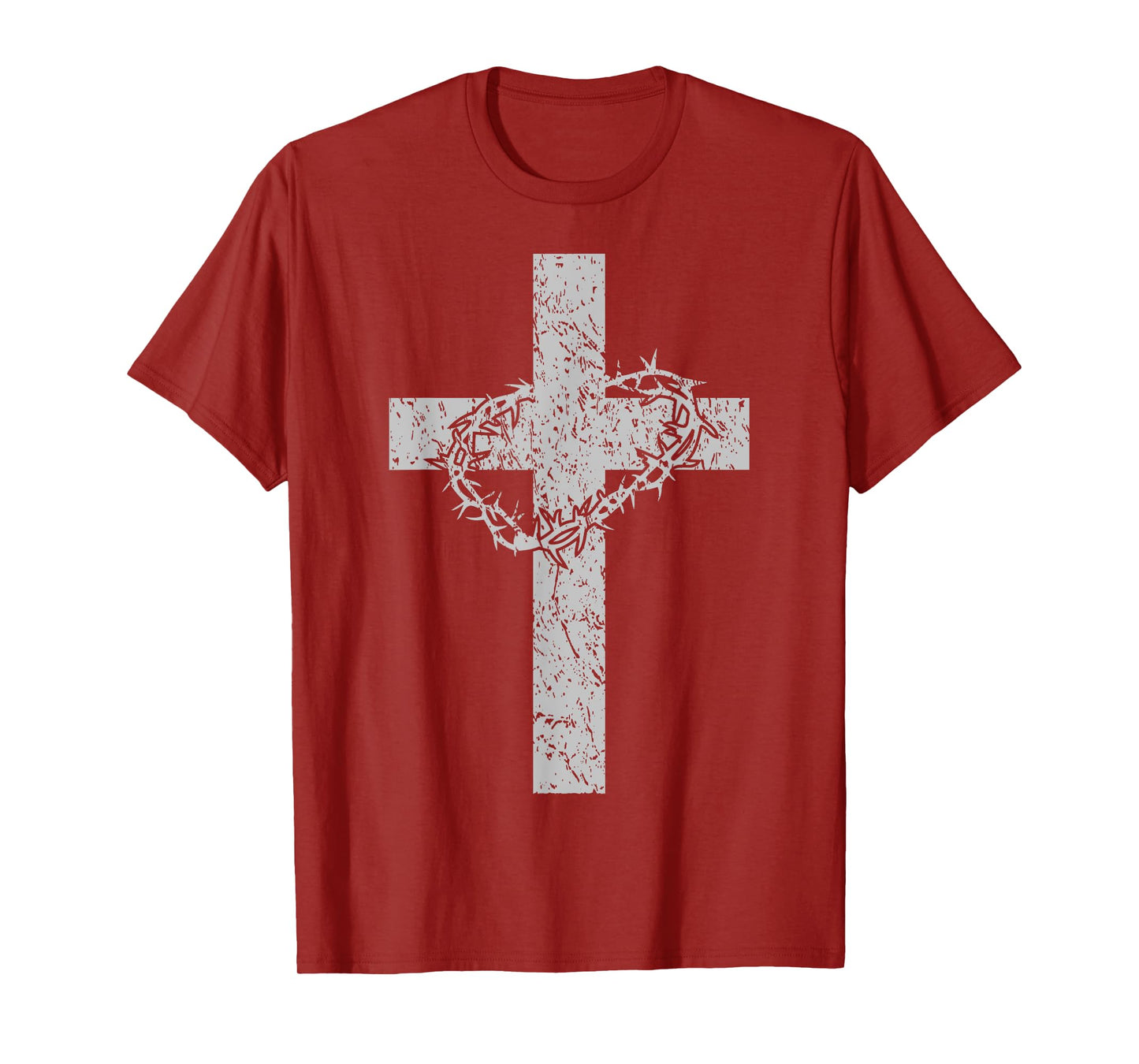 Vintage Distressed Cross & Crown of Thorns Christian T-shirt T-Shirt