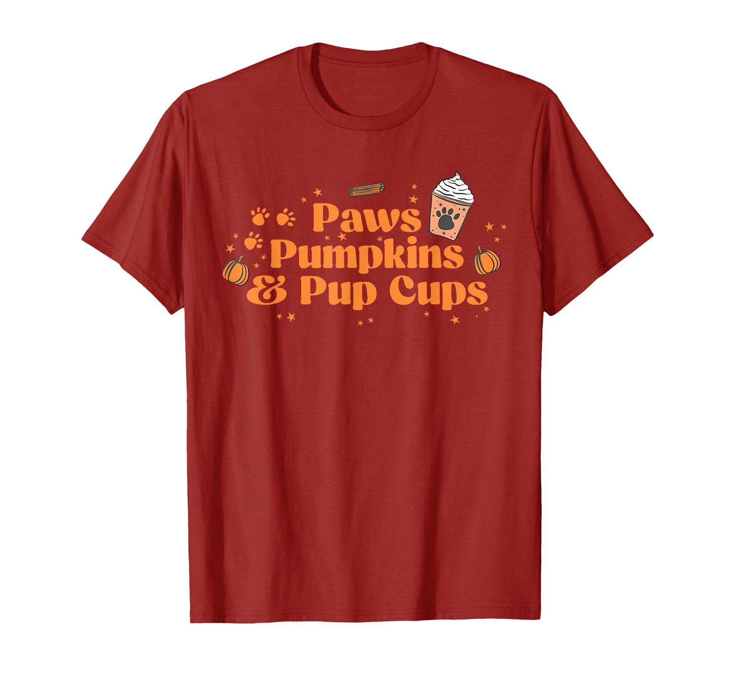 Paws Pumpkins & Pup Cups Thanksgiving Design T-Shirt
