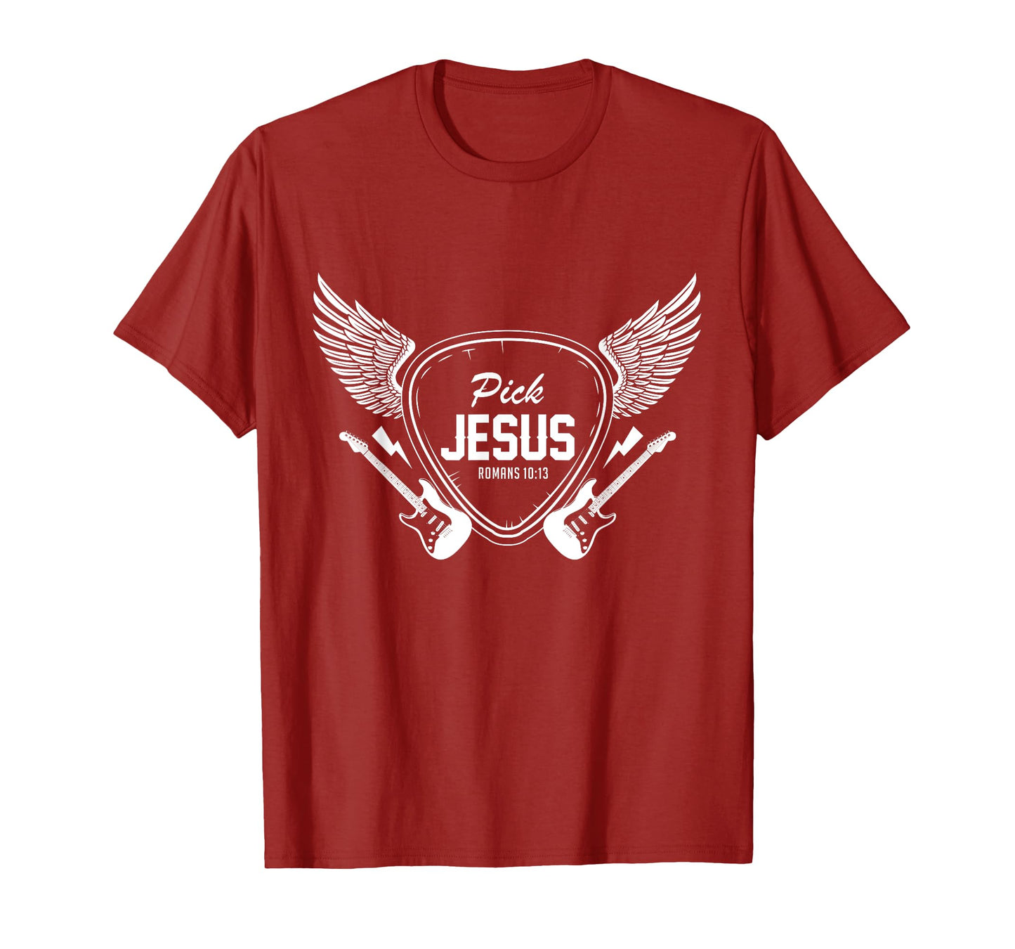 Pick Jesus Christian Church Band Guitarist Guitar T-Shirt
