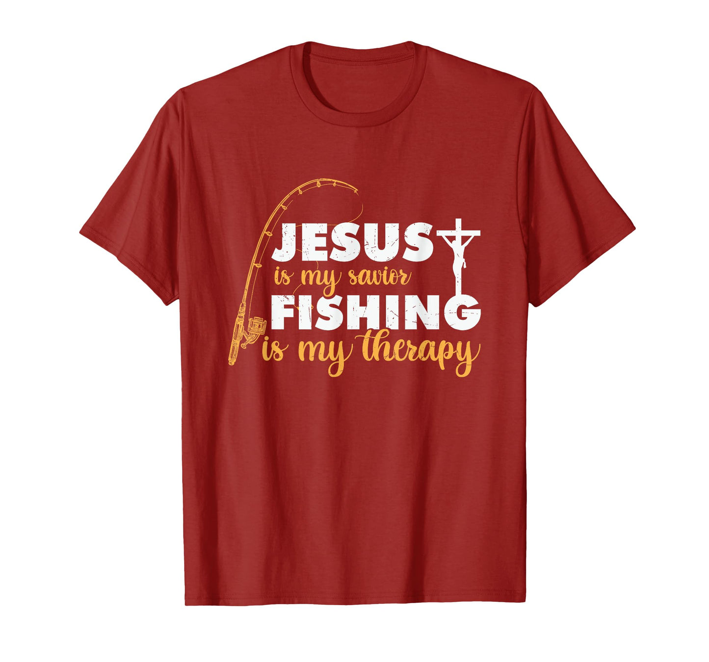 Jesus is my savior, fishing is my therapy religious apparel T-Shirt