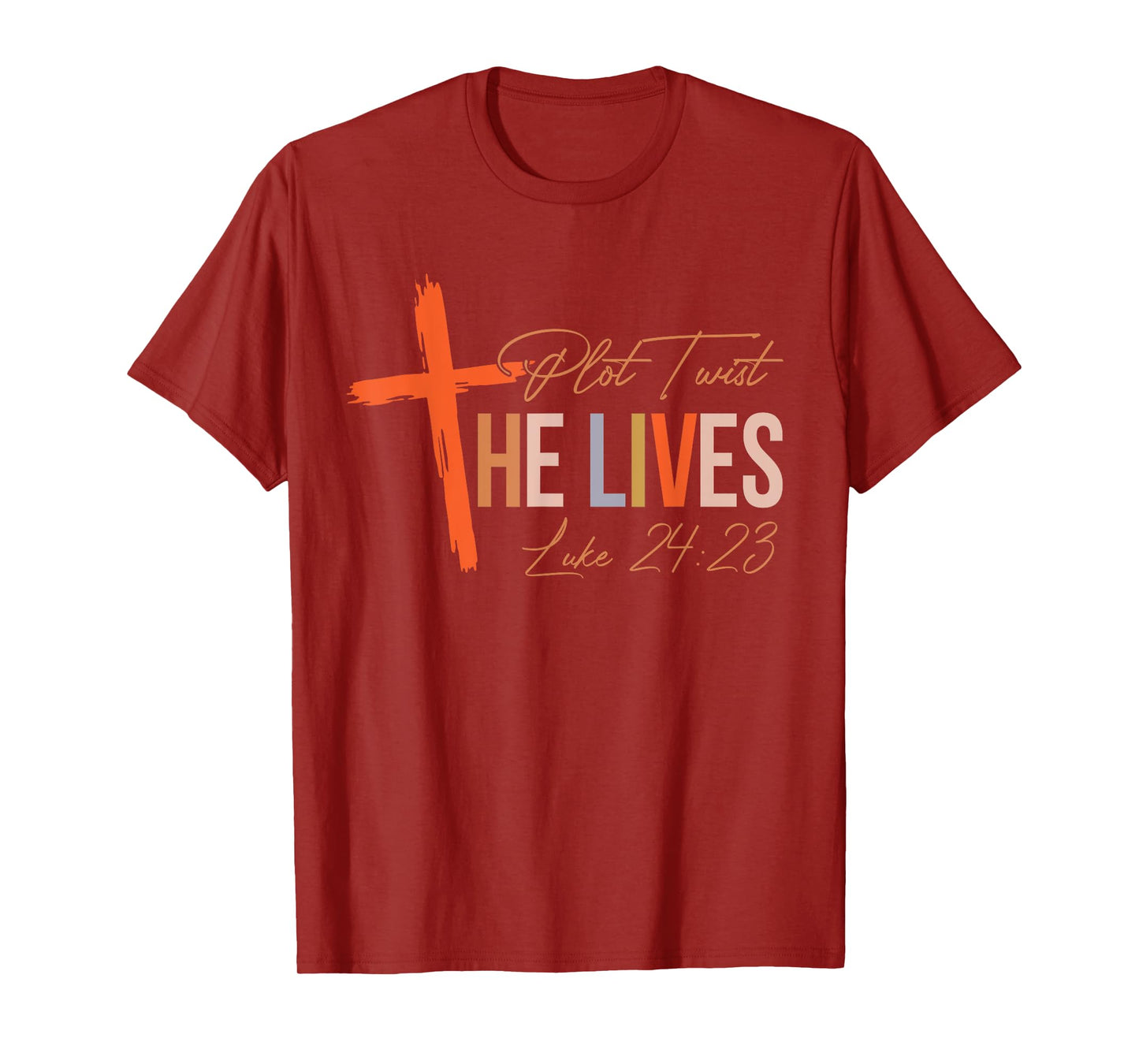 Vintage Plot Twist He Lives Cross Funny Christian Easter Day T-Shirt