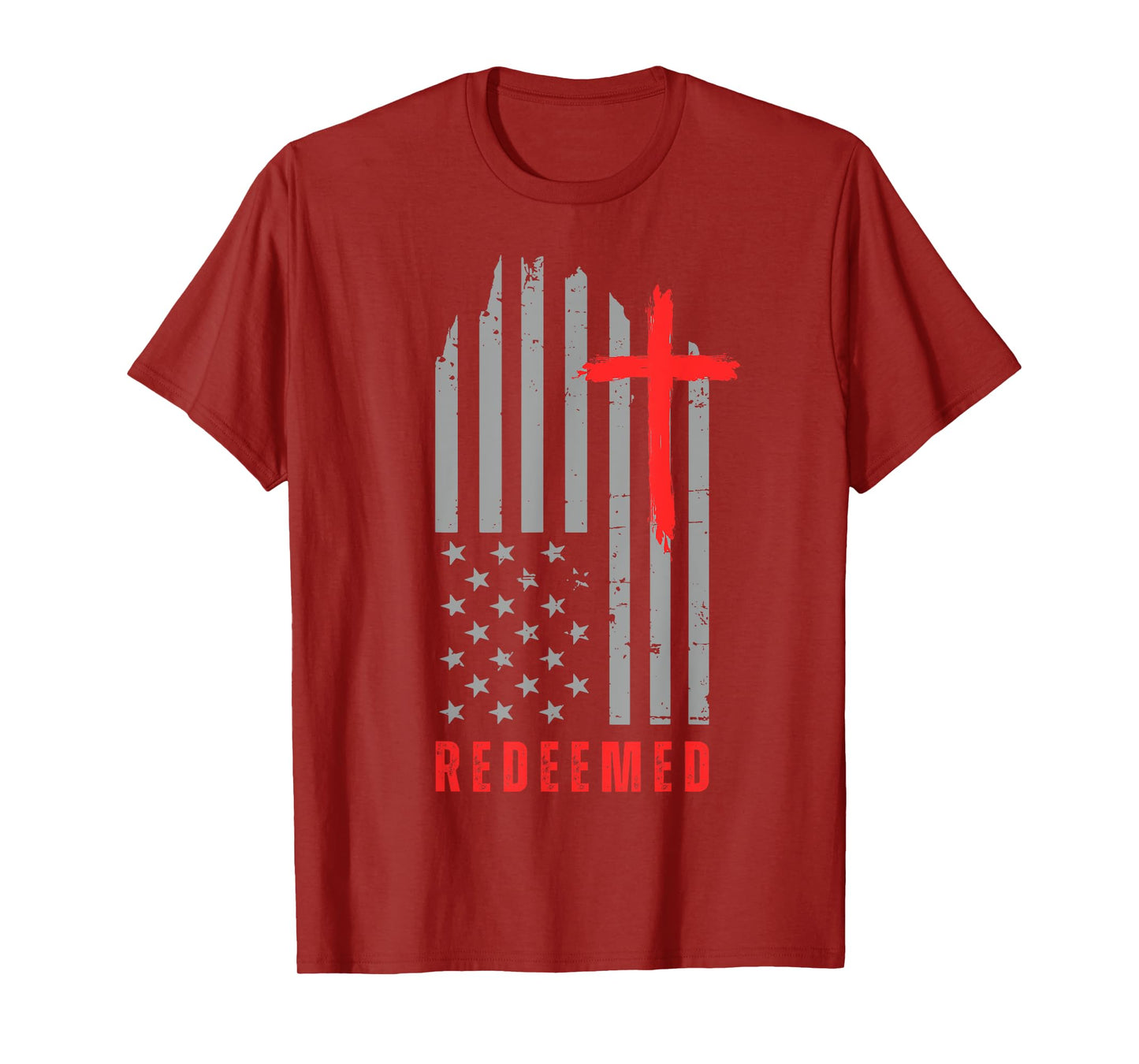 America Pride US Flag Redeemed Cross Christian Shirt T-Shirt