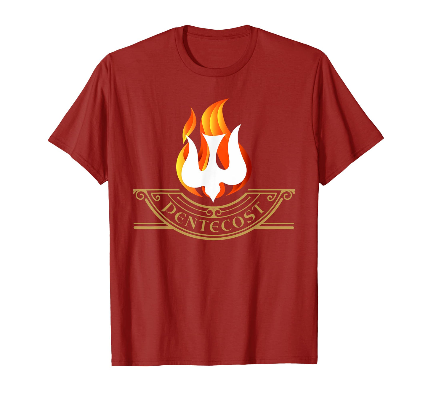 Peony Dove Tongue Fire Flame Holy Spirit Catholic T-Shirt