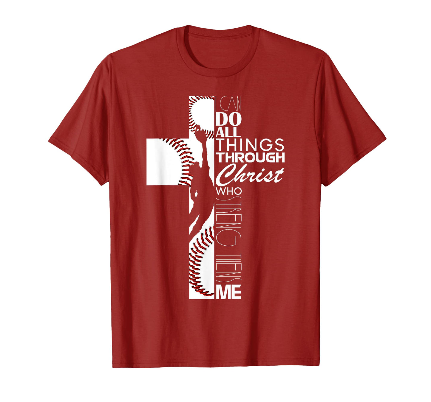 Funny I Can Do All Things Baseball Catcher Pitcher Boys Men T-Shirt