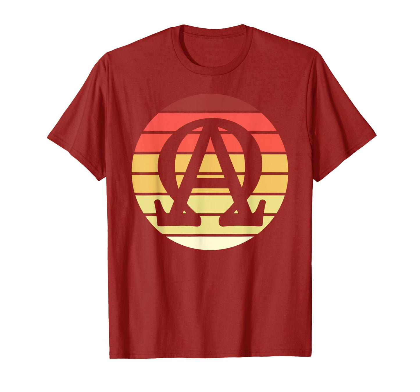 Alpha and Omega Symbol Retro Sunset Art Catholic Men Priests T-Shirt