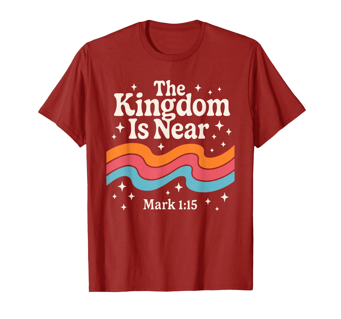 The Kingdom Is Near Mark 1:15 Christian Scripture Retro T-Shirt