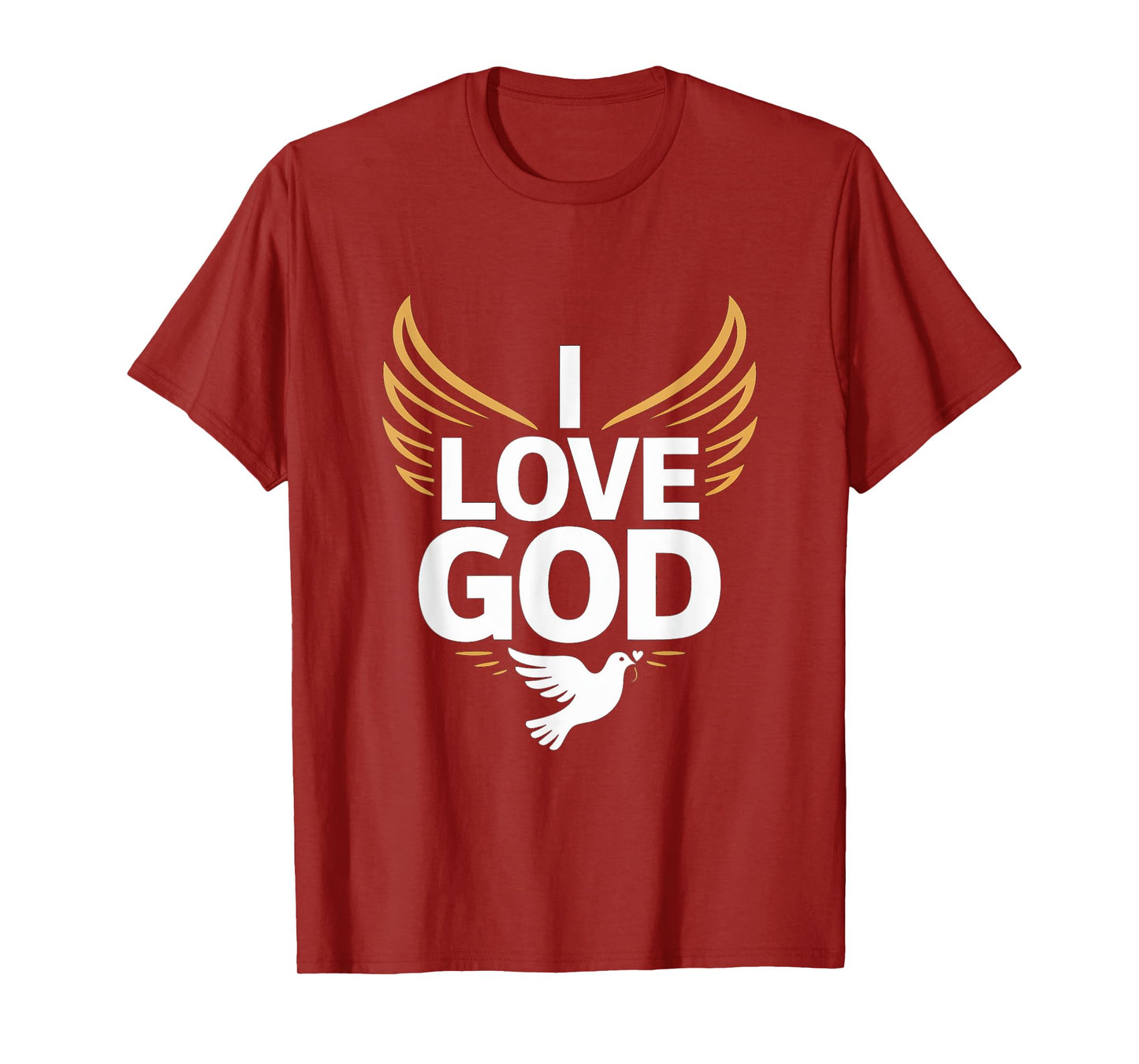 I Love God Spiritual Devotion Wings Dove T-Shirt