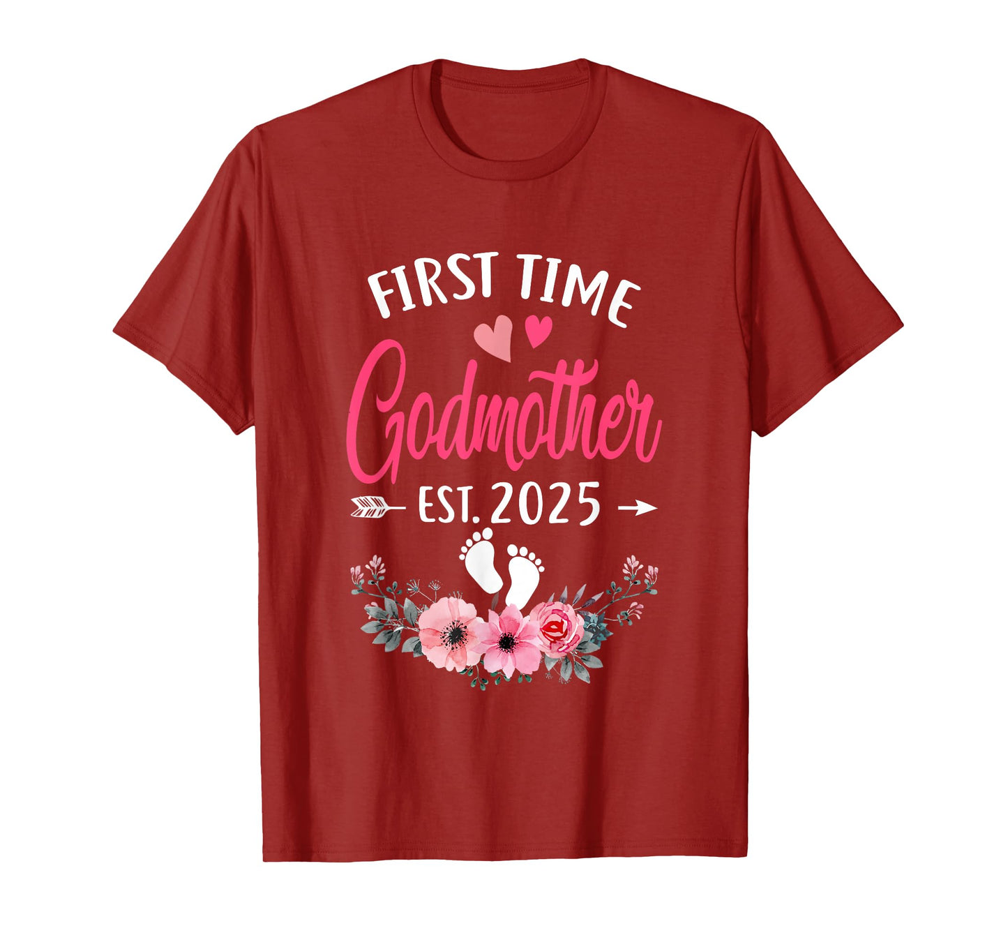 First Time Godmother Promoted To Godmother Est 2025 Mothers T-Shirt