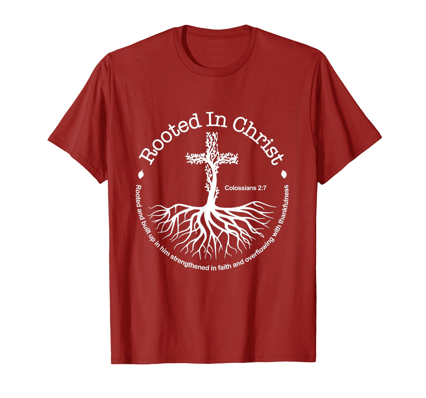 Rooted in Christ Jesus Vintage Cross Christian Faith T-Shirt