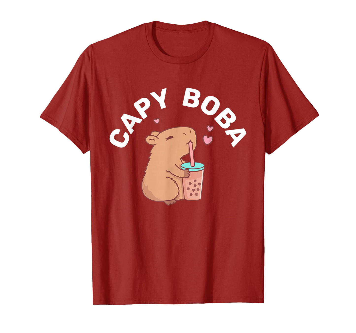 Funny Capybara Rodent, Capyboba Boba Milk Tea T-Shirt