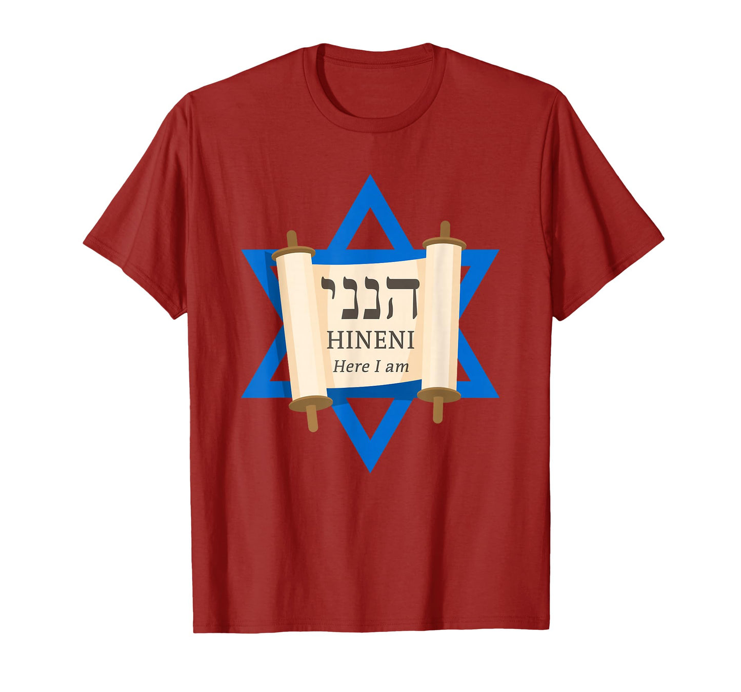 HINENI Here I Am – Hebrew Star of David Christian Faith T-Shirt