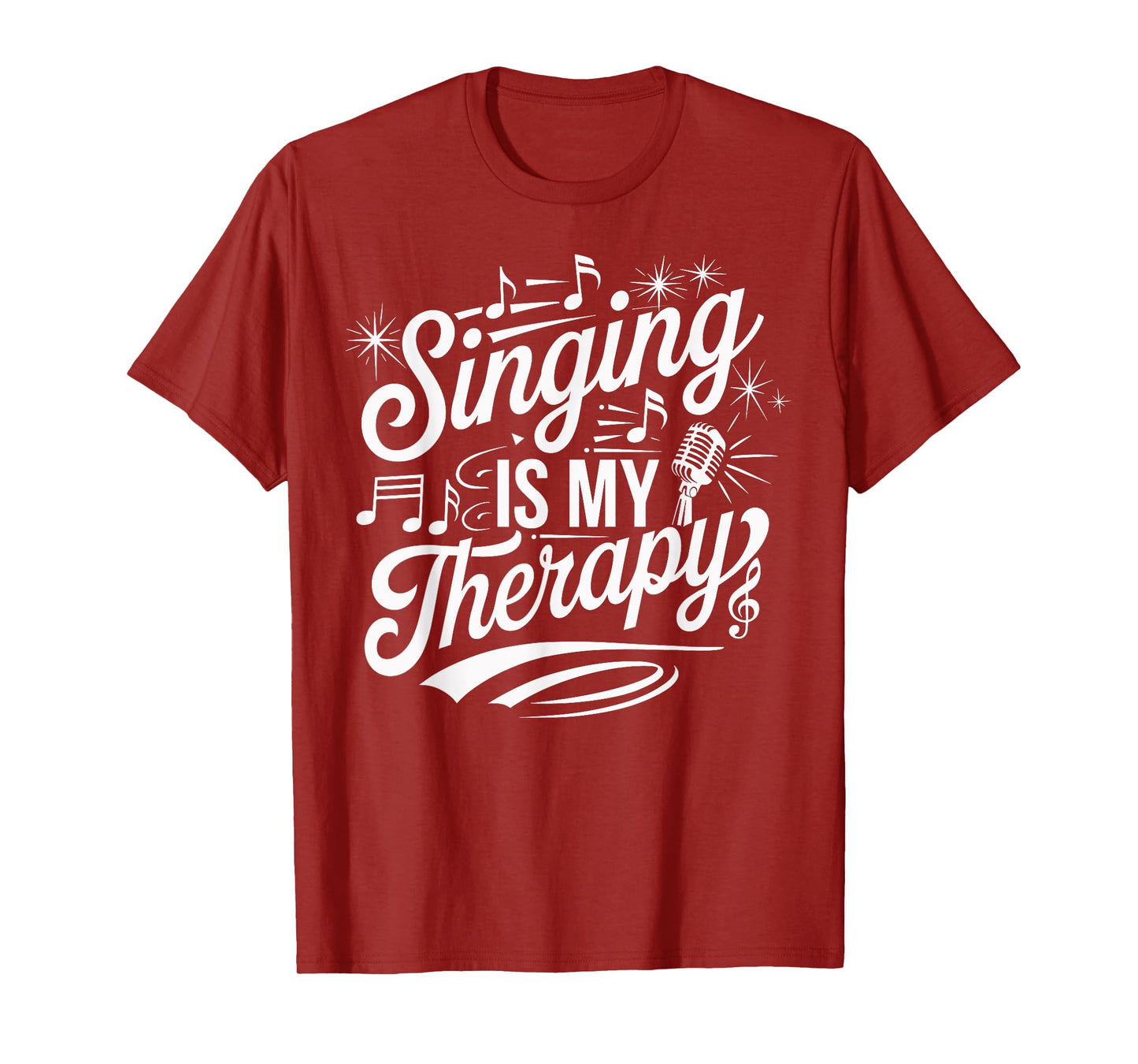 Singing Is My Therapy Microphone Music Quote T-Shirt