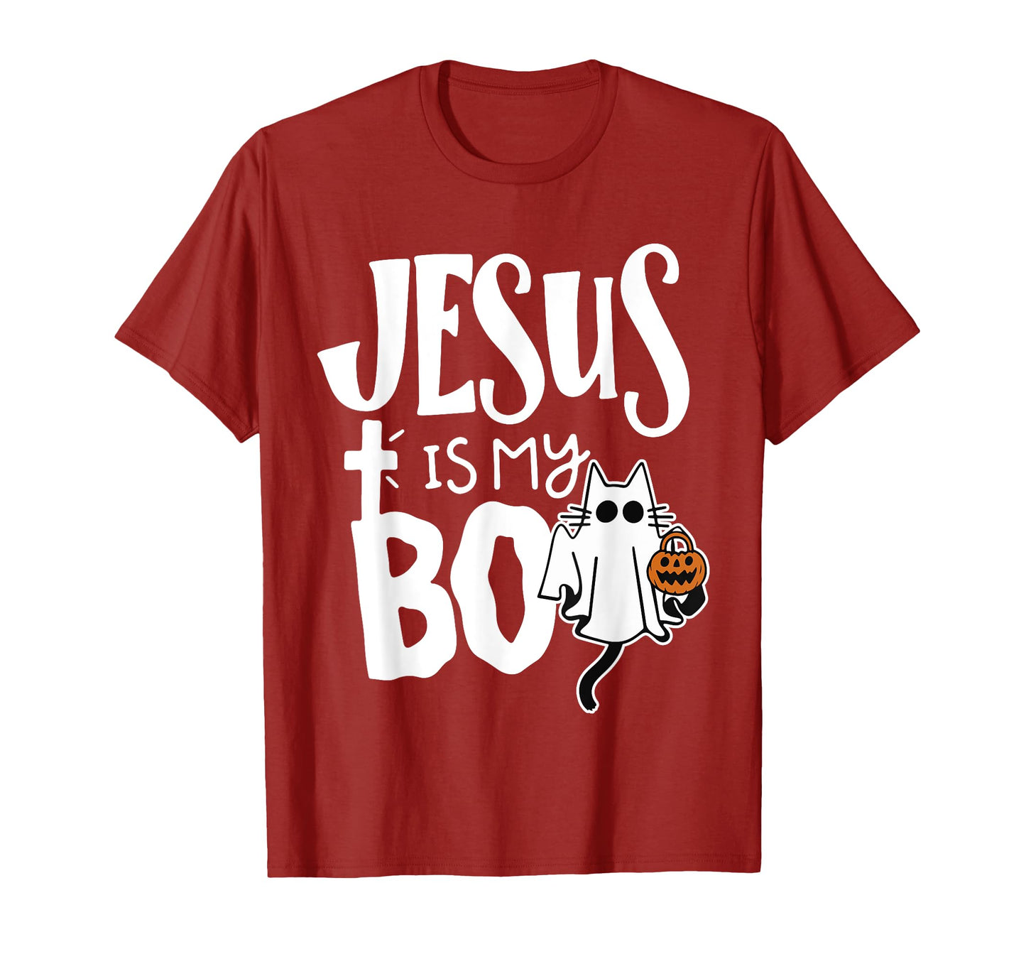 Jesus is My Boo - Funny Spooky Cat Christian Halloween T-Shirt