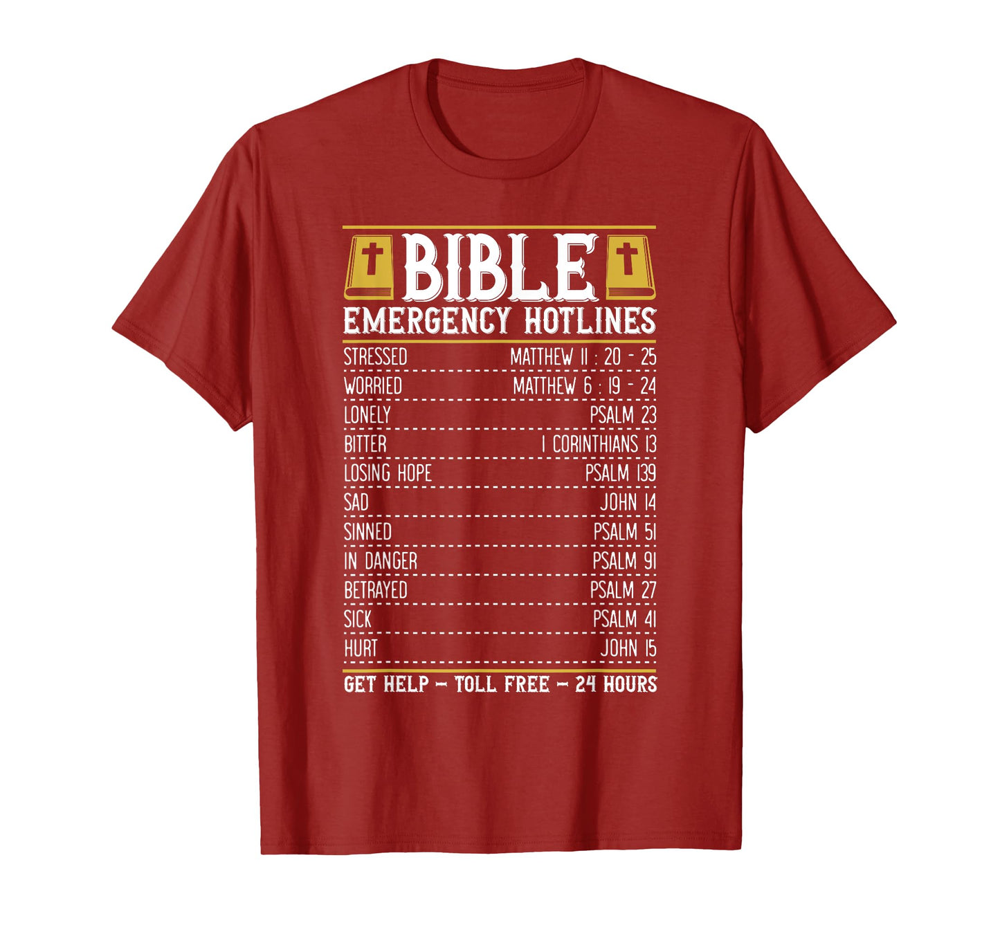 Bible Emergency Numbers for a Cool Christian Bible Merch T-Shirt