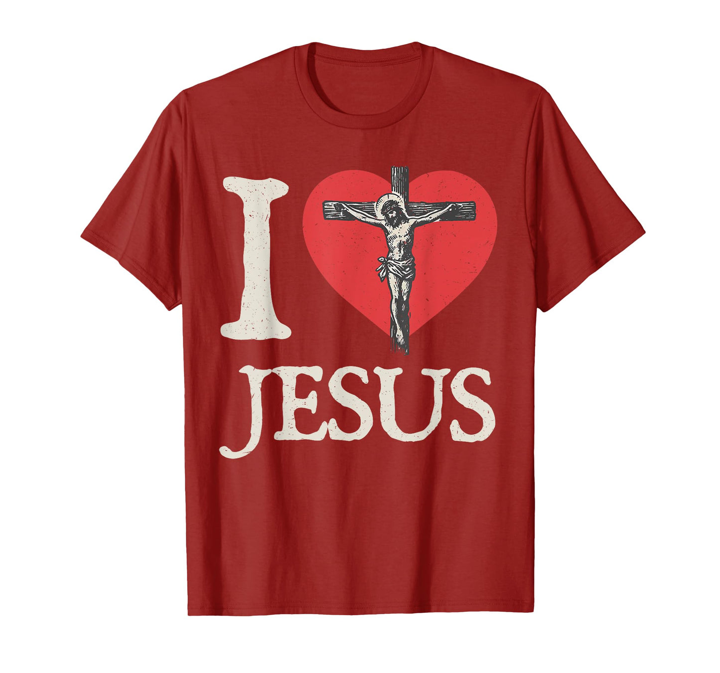 I Love Jesus Vintage Christian Faith Religious Men Women T-Shirt