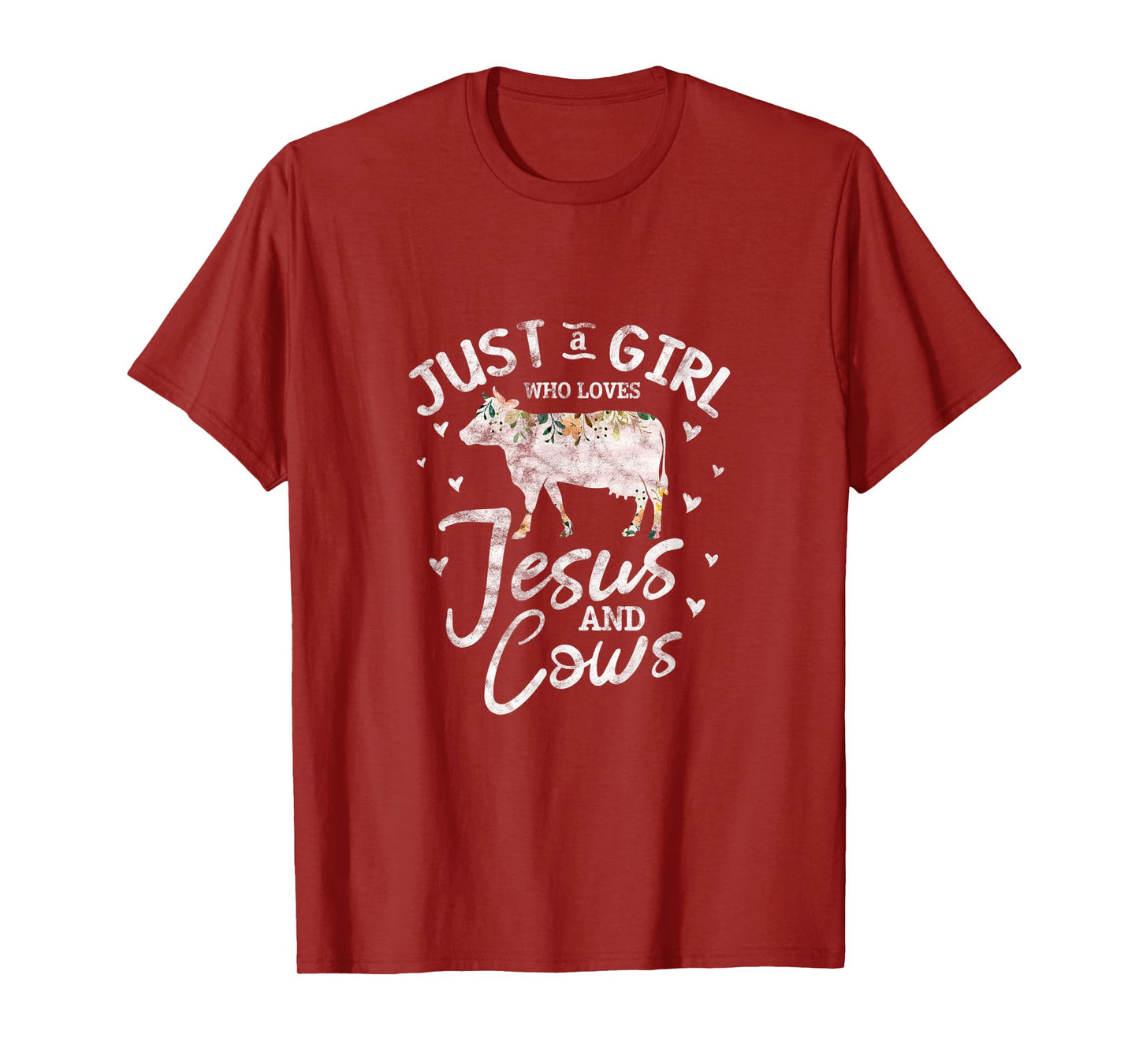 Cow Christian Just A Girl Who Loves Jesus and Cows Grunge T-Shirt