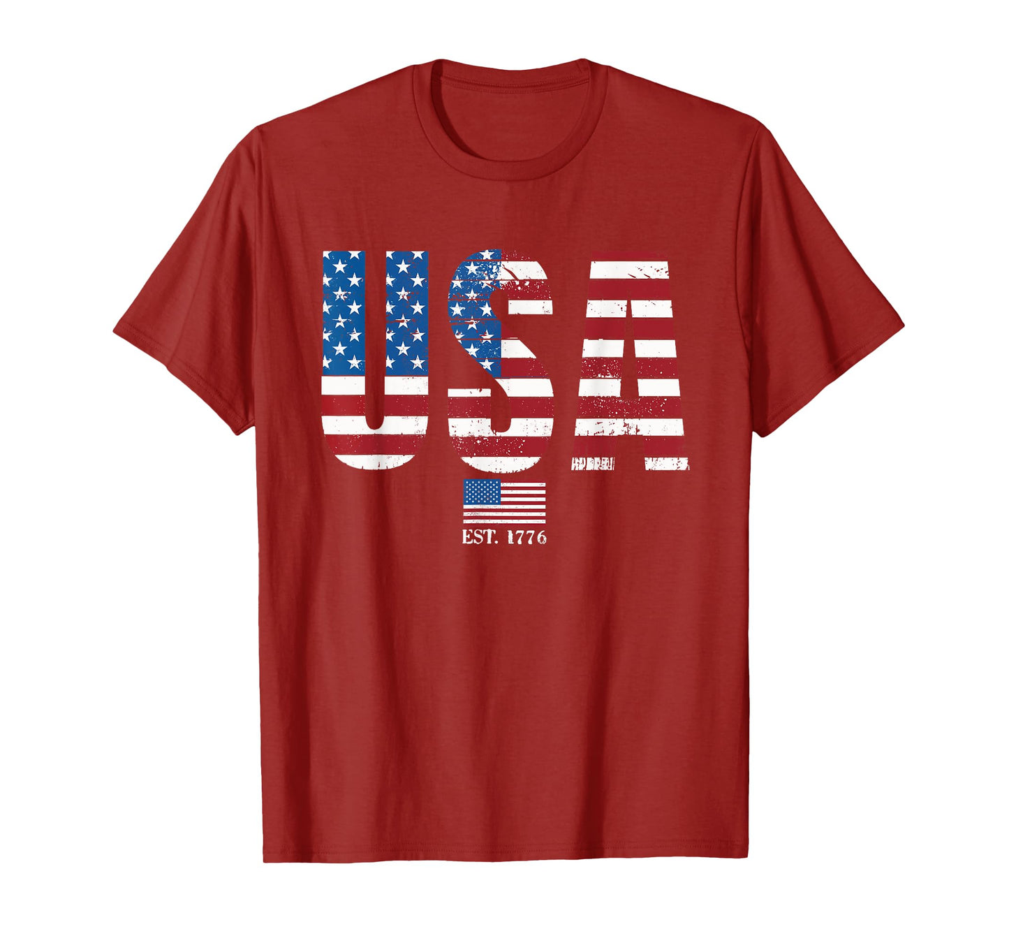 USA Patriotic American Flag 4th of July America Est 1776 T-Shirt