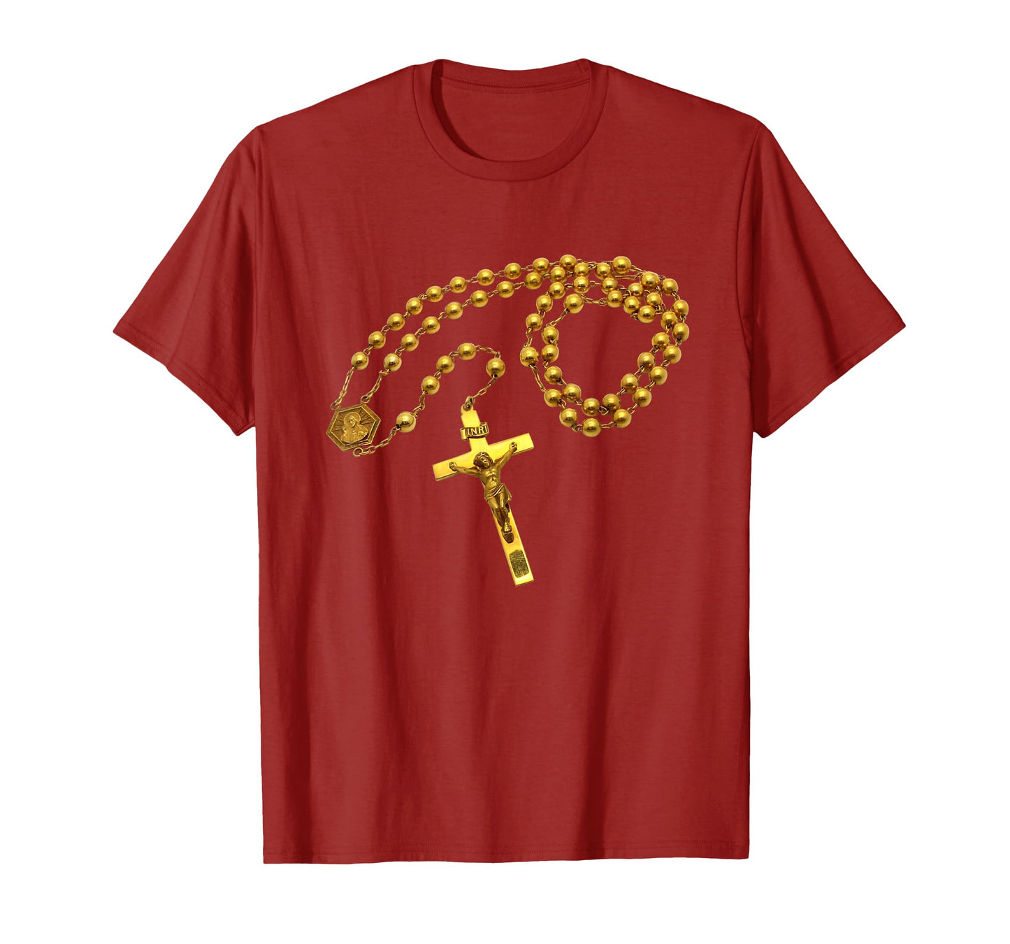 Holy Rosary Beads Catholic Religion Faith Mama Mary Devotion T-Shirt