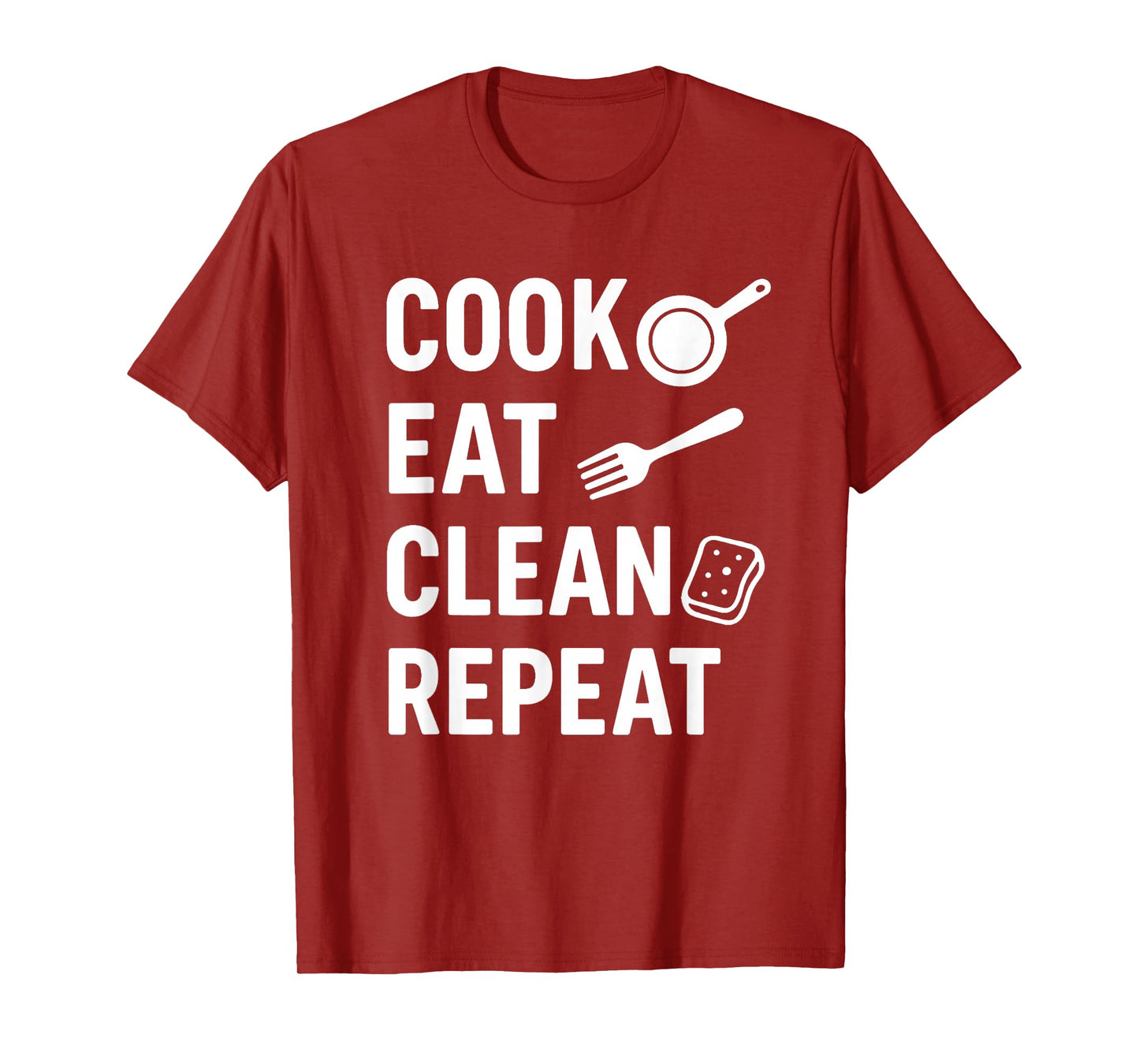 Cook Eat Clean Repeat Funny Quote – Lifestyle Slogan Design T-Shirt