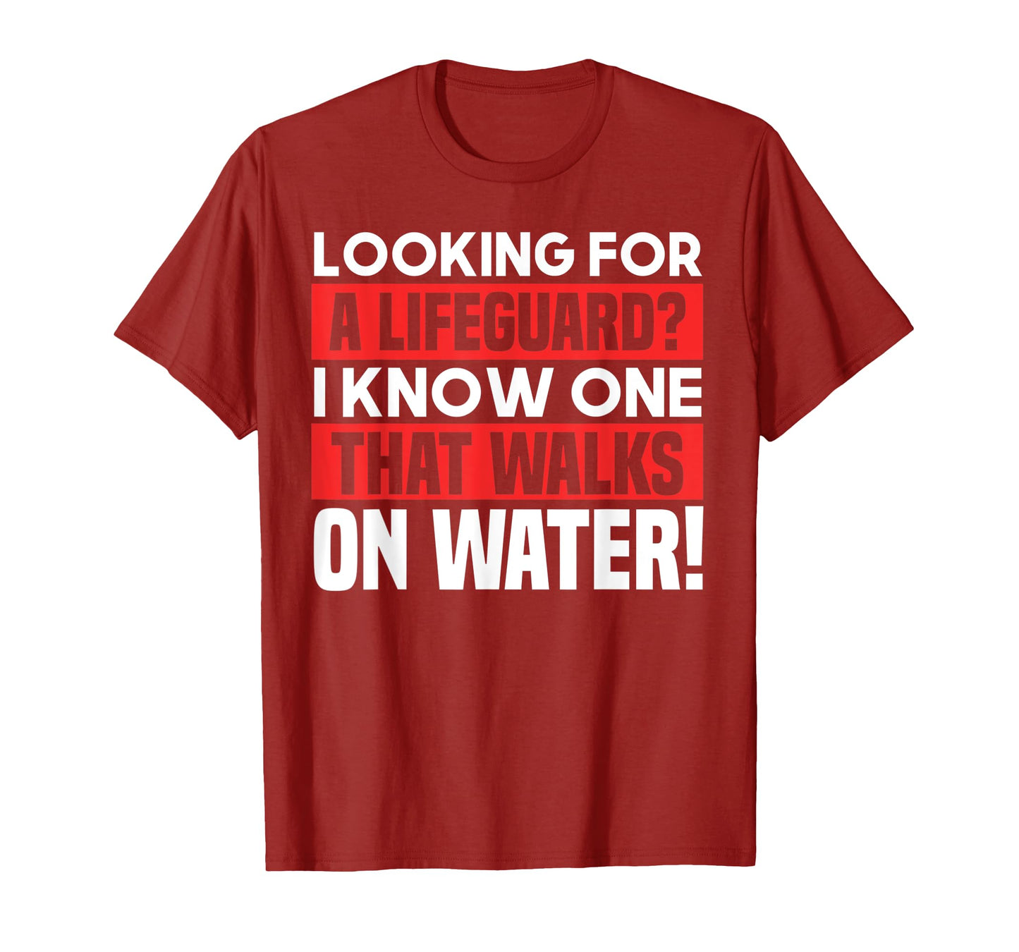 Funny Jesus Lifeguard Walks On Water Christian Joke Deluxe T-Shirt