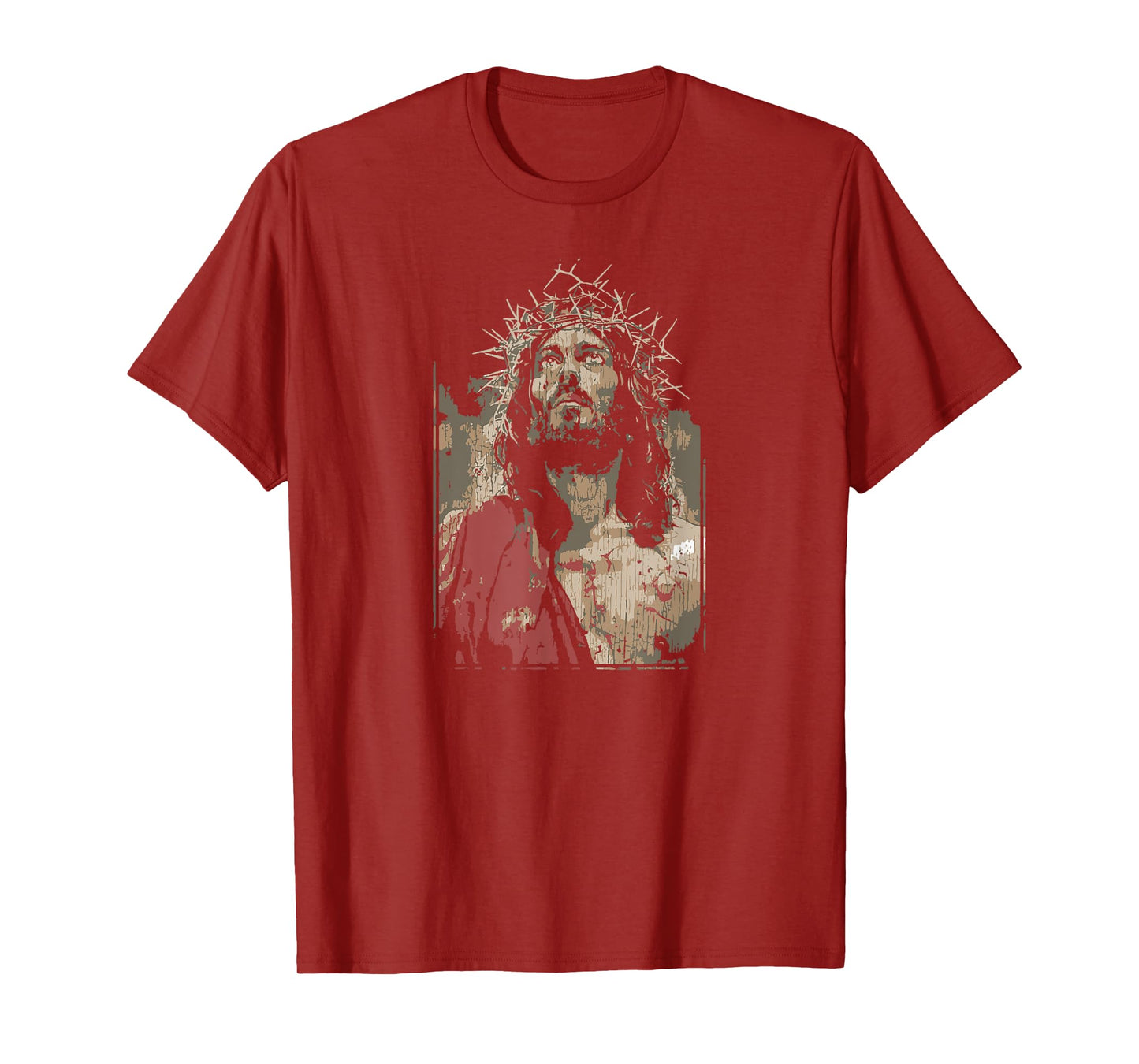 Face Of Jesus On A Cross With Crown Of Thorns T-Shirt