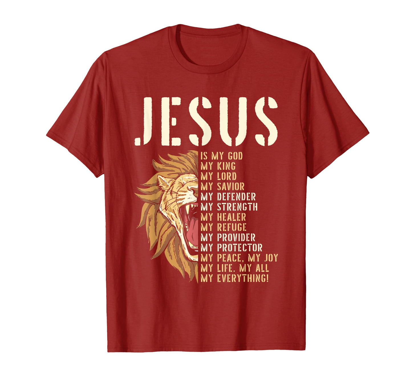 Jesus Is My God Lion Of Judah Christian Religious Faith T-Shirt