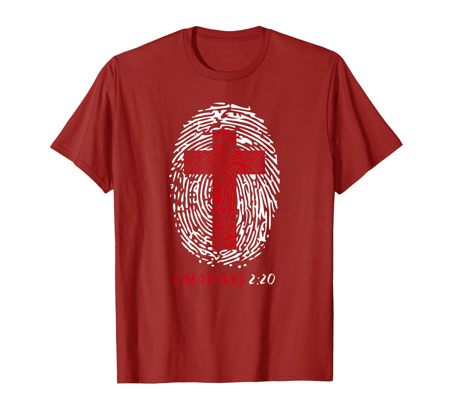 Galatians 2:20 - My Identity in Christ Cross in Thumbprint T-Shirt