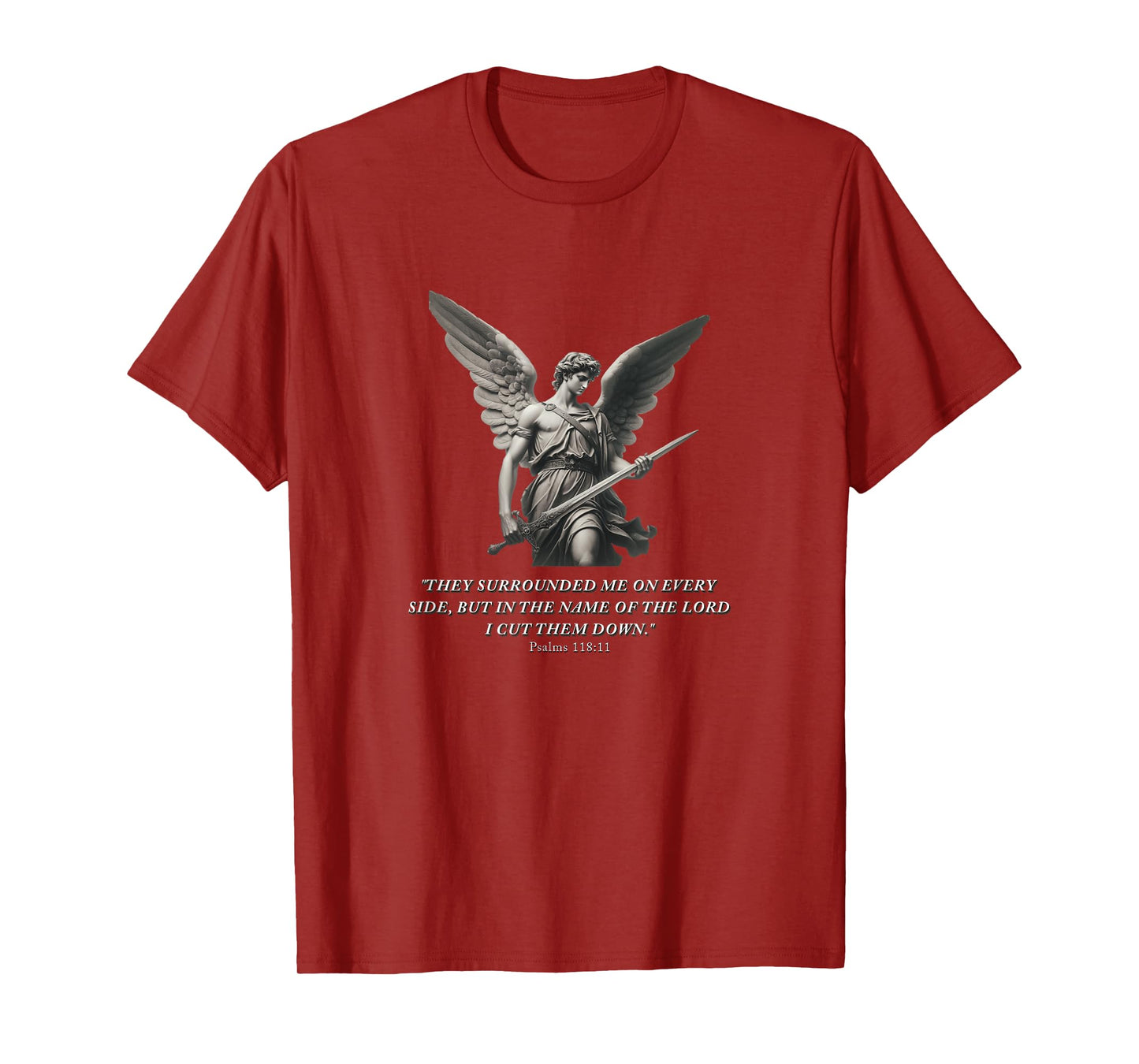 Angel Warrior – Bible Verse Psalm 118:11 Gym Motivation T-Shirt
