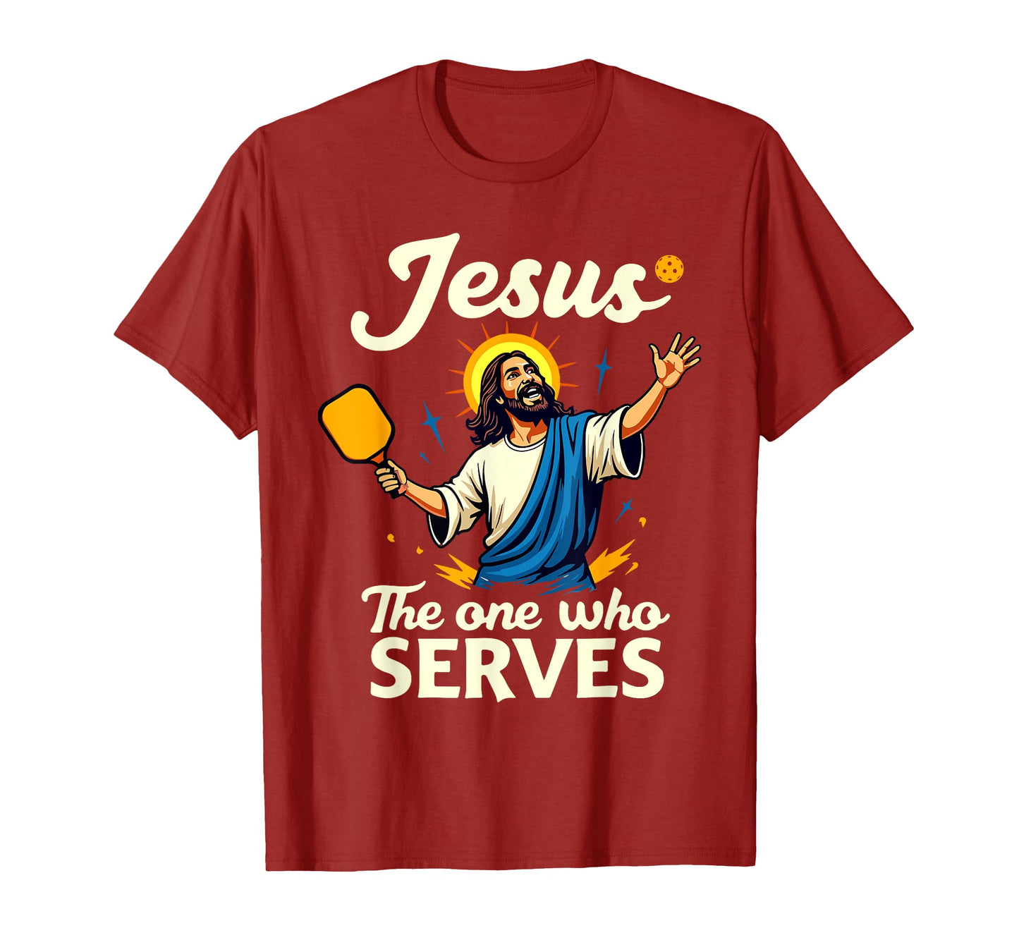 Funny PIckleball Jesus The One Who Serves T-Shirt