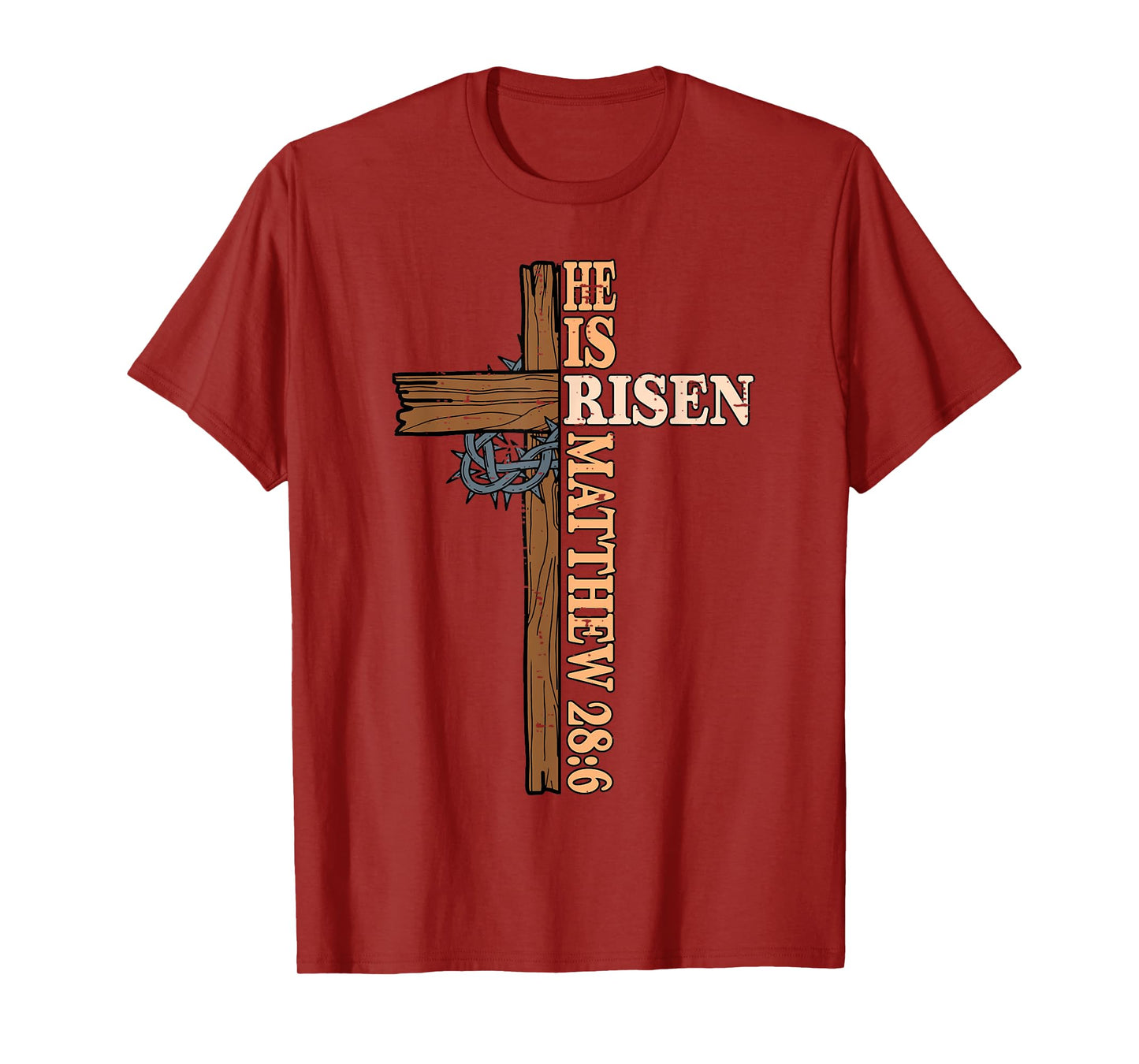 He Is Risen Easter Cross Jesus Christian Men Women Kid Youth T-Shirt