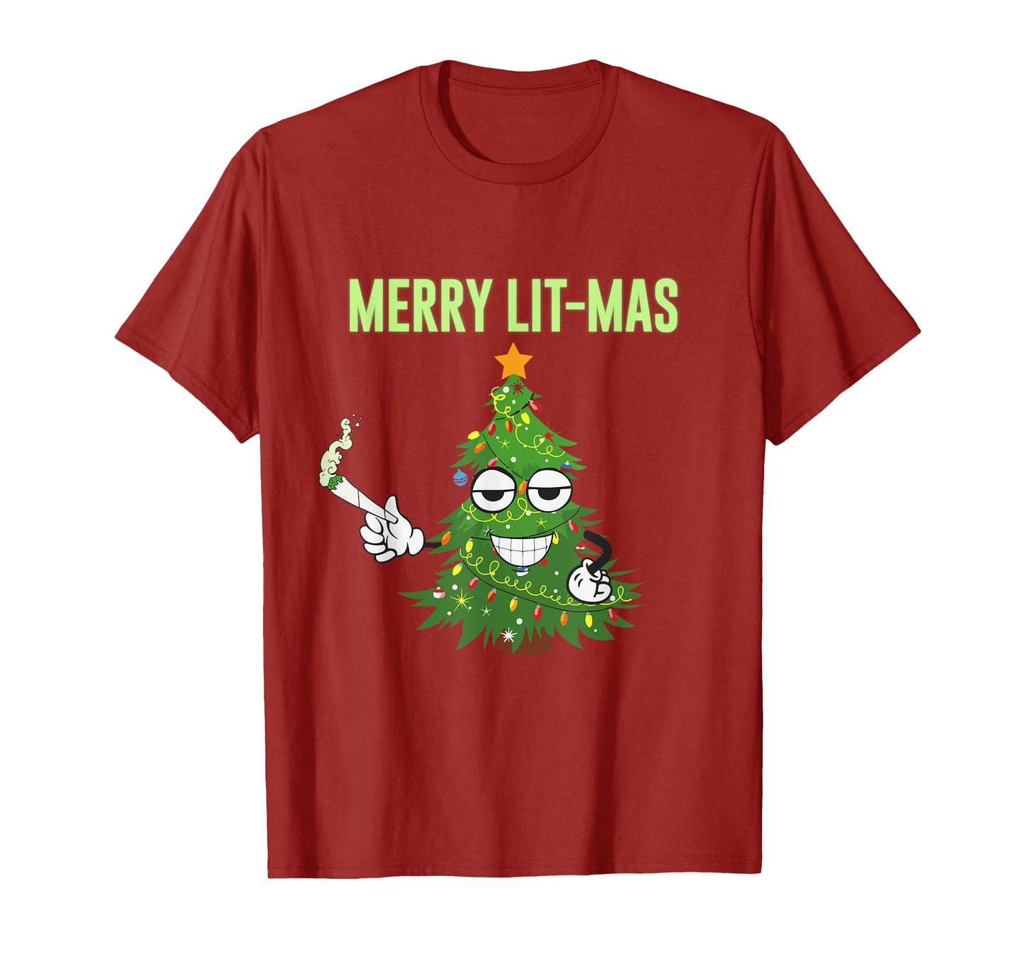 Merry Lit-Mas Christmas Trees Lights Funny Couples Matching T-Shirt