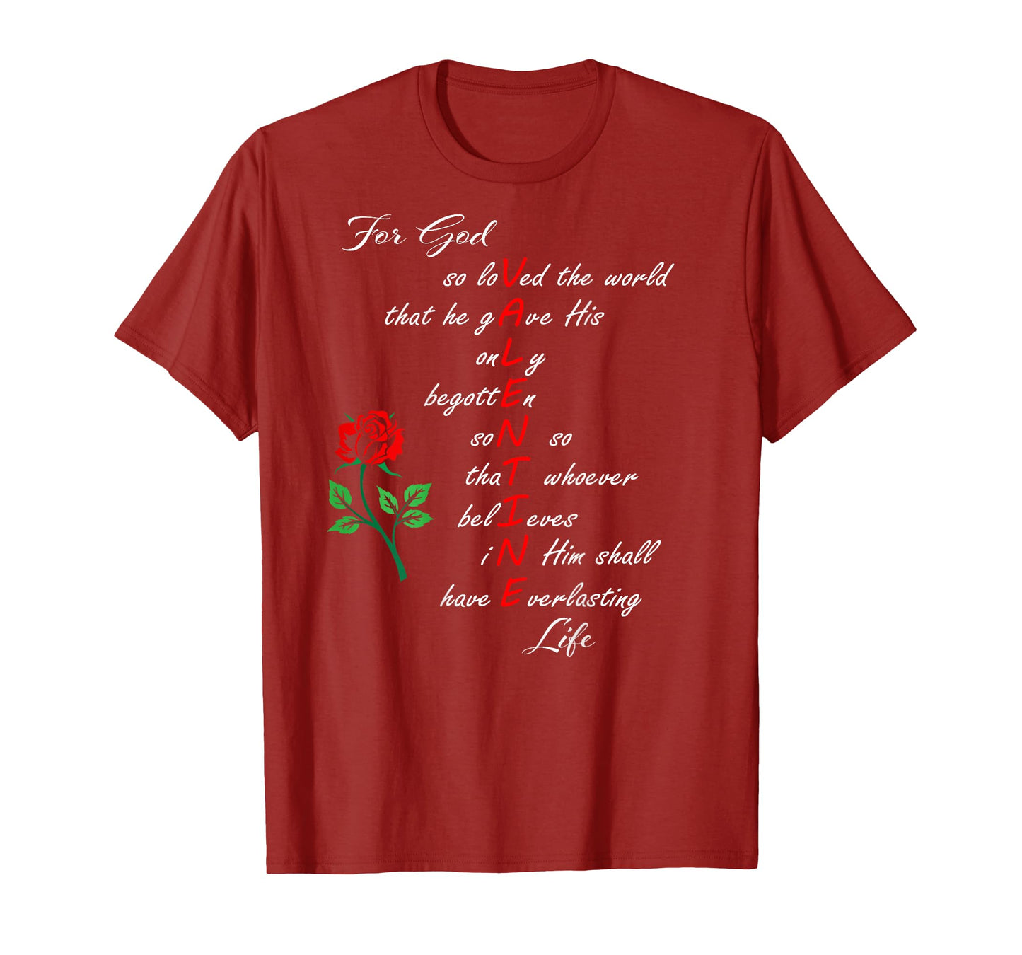 Christian Valentine's John 3:16 For God So Loved the World T-Shirt
