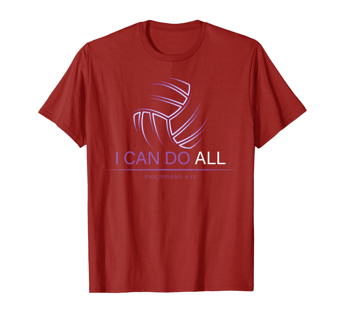Christian Volleyball Gifts Teen Girls Women Men I Can Do All T-Shirt