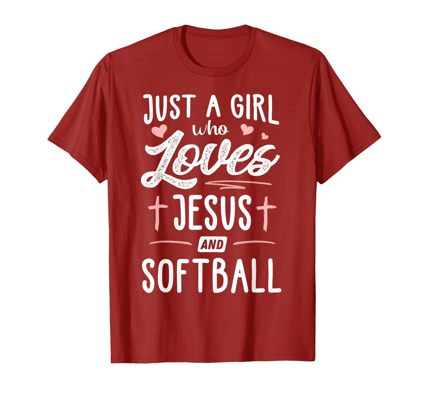 Just A Girl Who Loves Jesus And Softball Gift Women T-Shirt