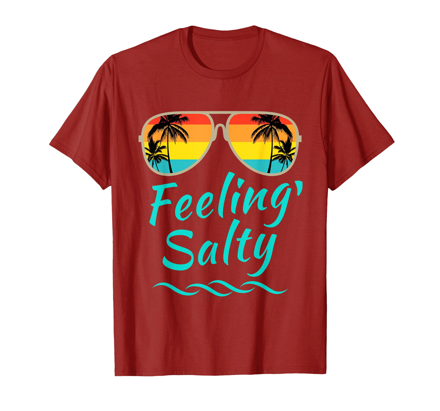 Feeling Salty Island Vacation Surfing Palm Retro Beach T-Shirt